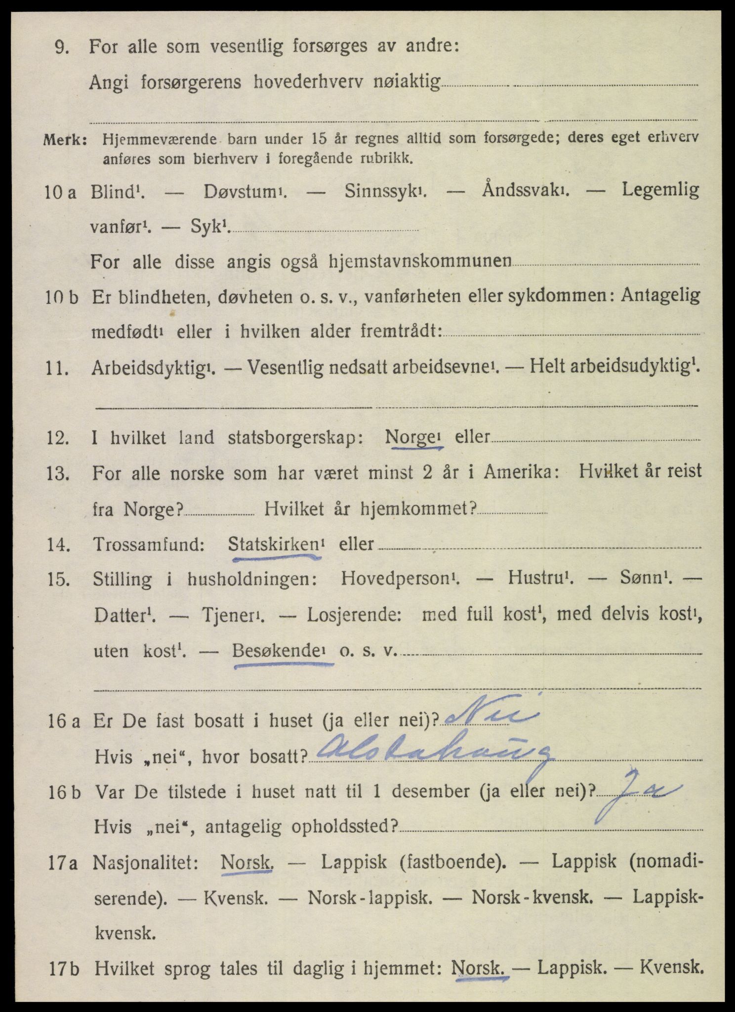 SAT, 1920 census for Vega, 1920, p. 5724