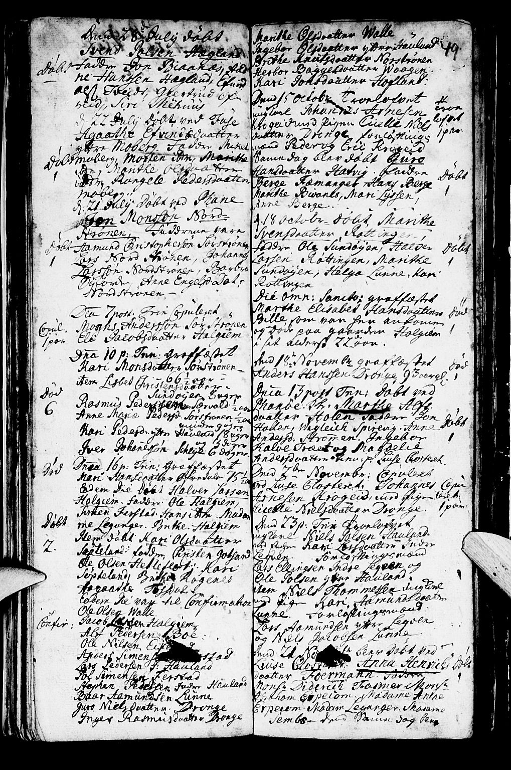 Os sokneprestembete, SAB/A-99929: Parish register (official) no. A 2, 1723-1758, p. 49
