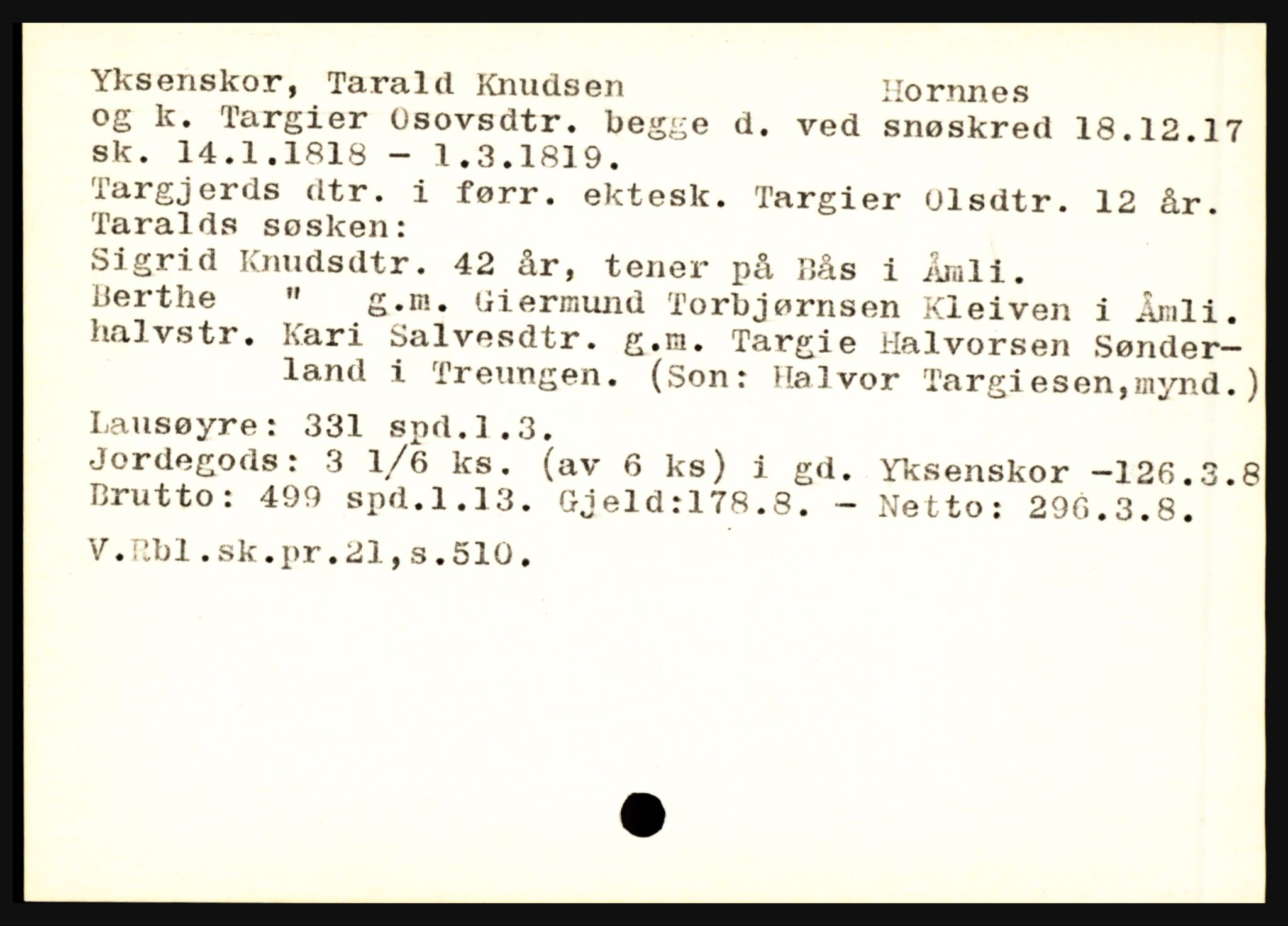 Setesdal sorenskriveri, AV/SAK-1221-0011/H, p. 12947