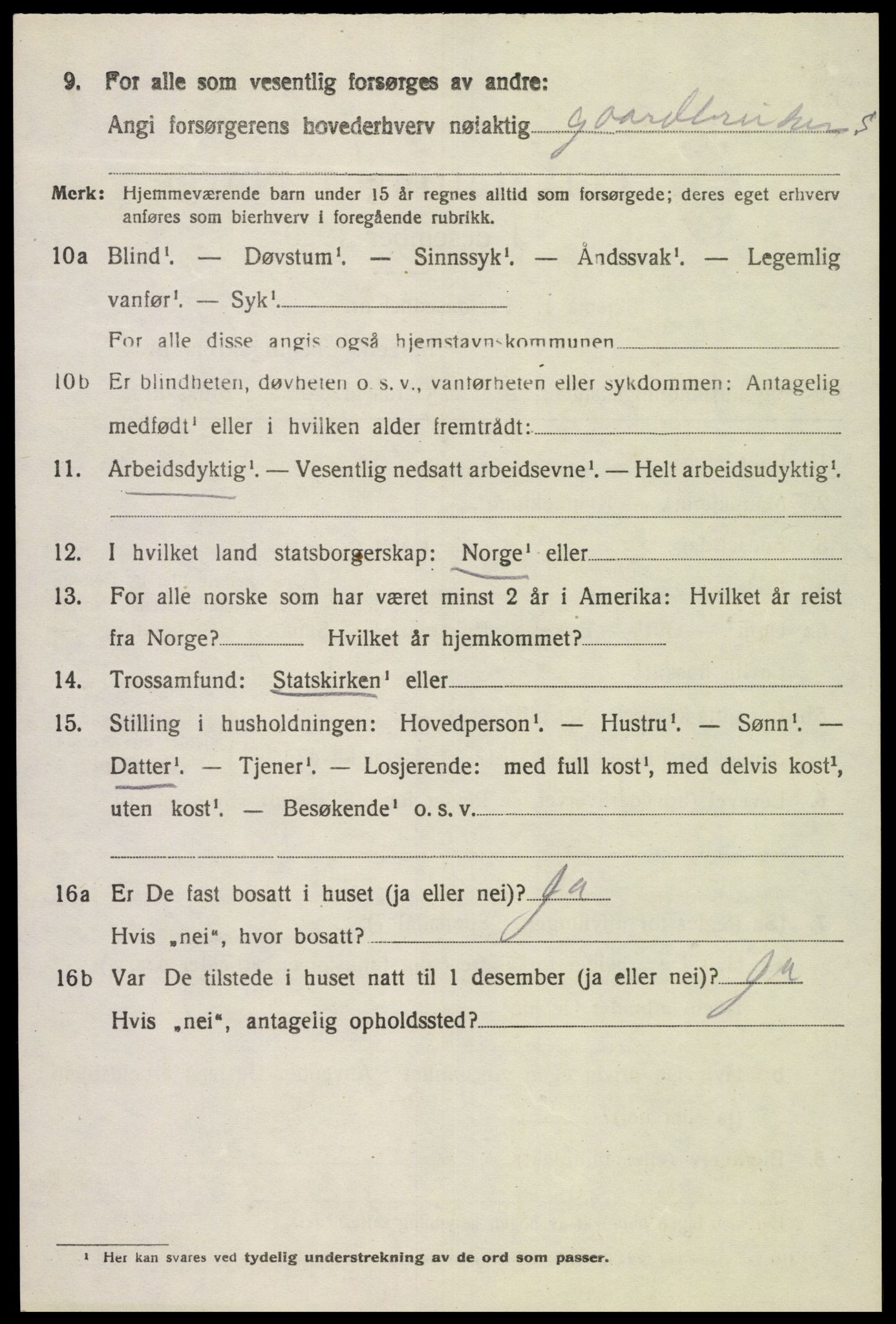 SAK, 1920 census for Herad, 1920, p. 451