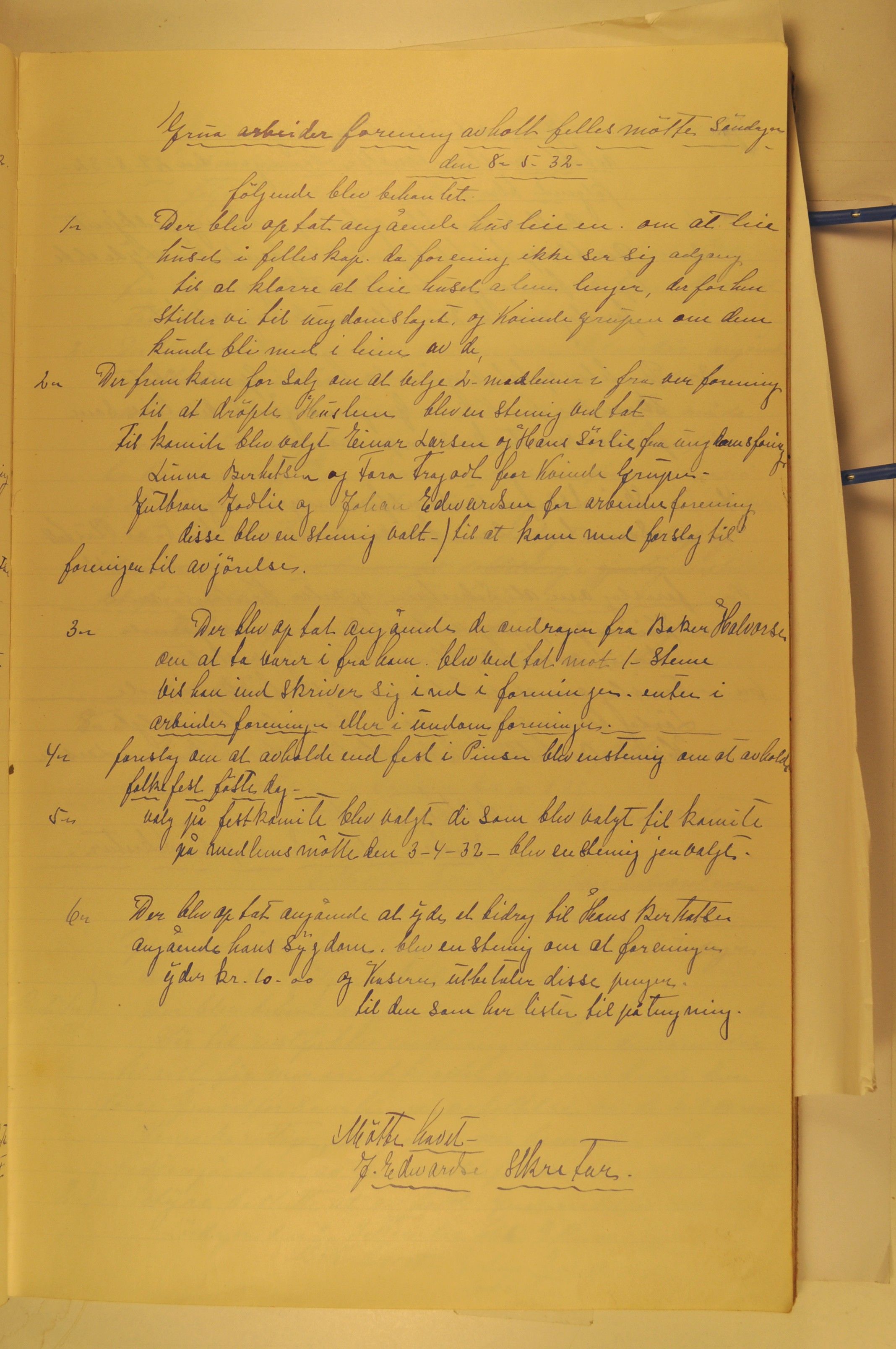 Grua Arbeiderlag, OARM/H-A-00261/A/L0001/0001: Forhandlingsprotokoller / Forhandlingsprotokoll Grua Arbeiderforening, 1918-1939