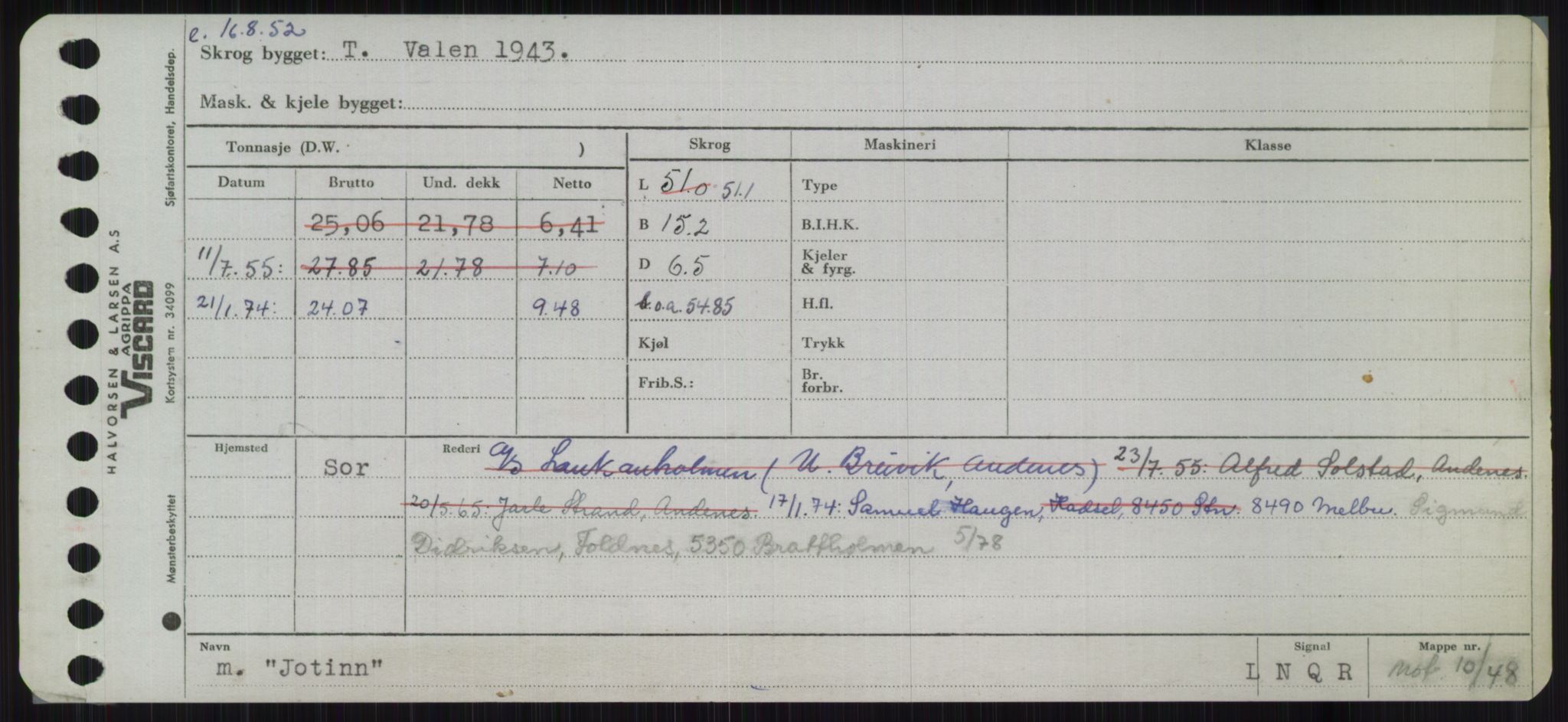 Sjøfartsdirektoratet med forløpere, Skipsmålingen, RA/S-1627/H/Ha/L0003/0001: Fartøy, Hilm-Mar / Fartøy, Hilm-Kol, p. 561