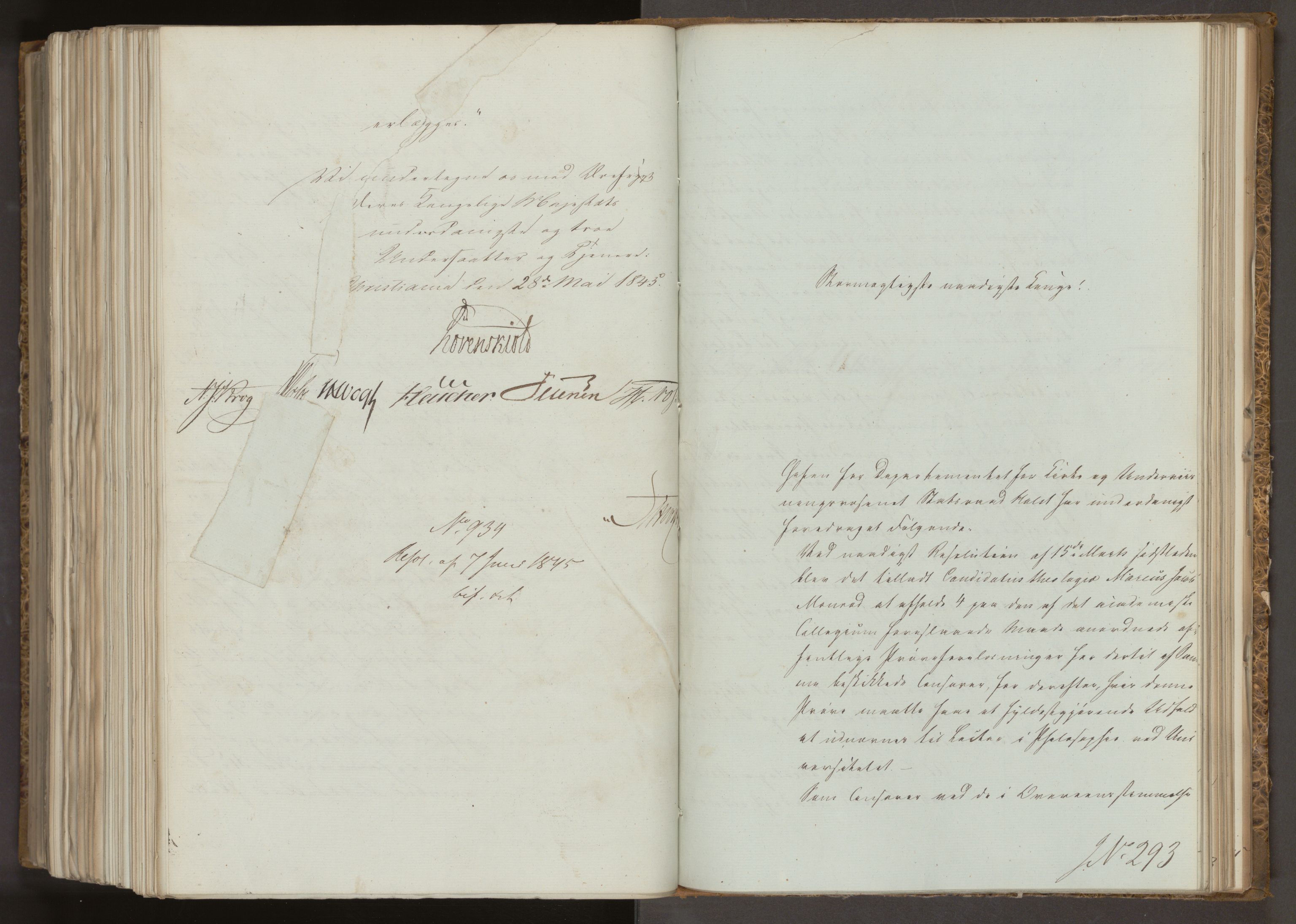 Statsrådsavdelingen i Stockholm, AV/RA-S-1003/D/Da/L0216: Regjeringsinnstillinger nr. 90-322, 1845