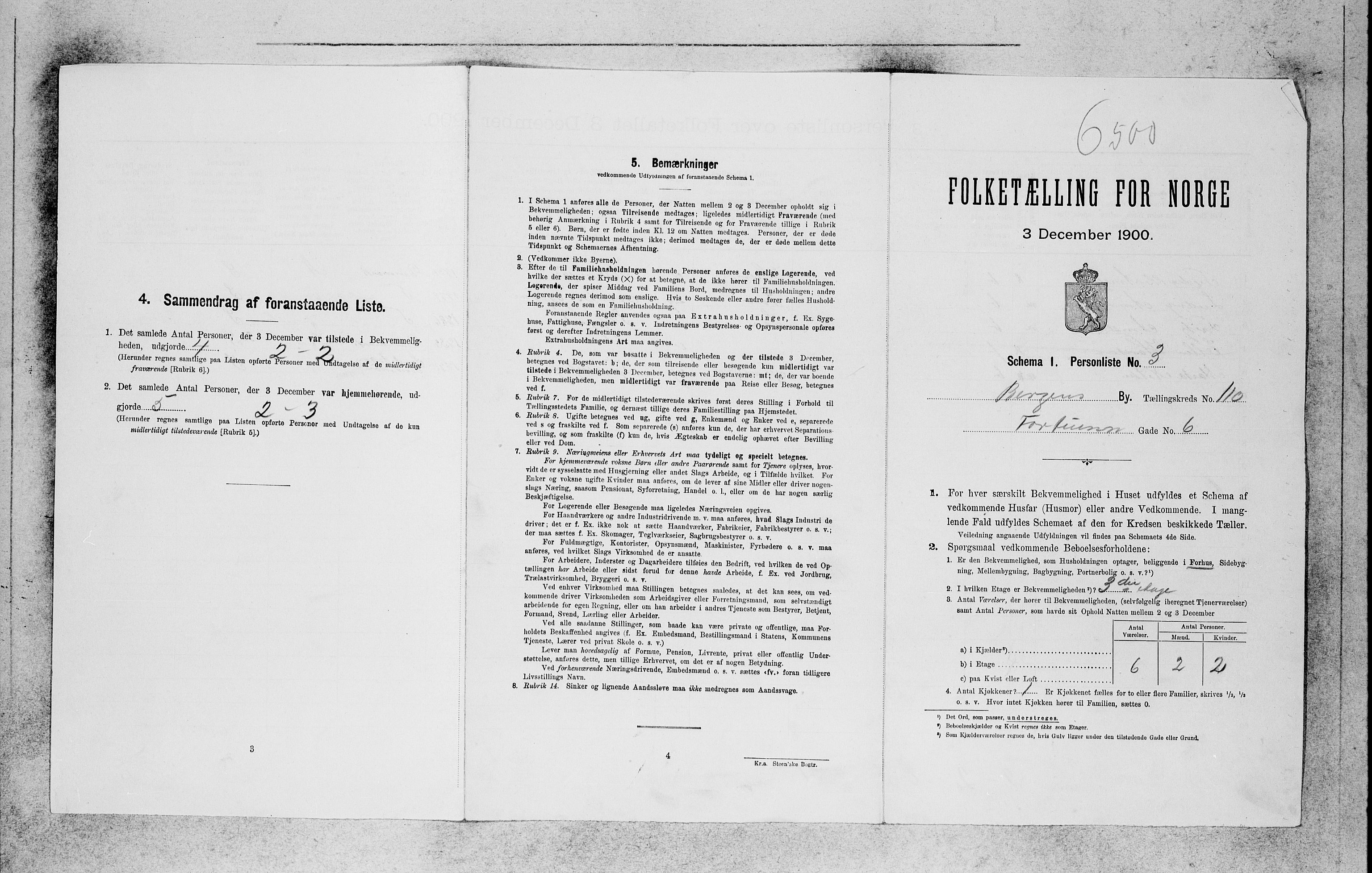 SAB, 1900 census for Bergen, 1900, p. 22819