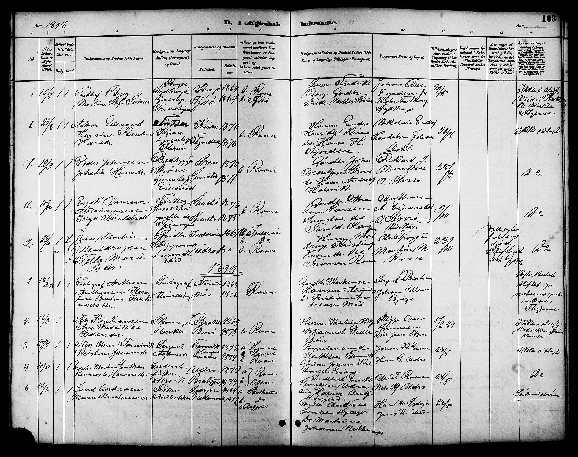 Ministerialprotokoller, klokkerbøker og fødselsregistre - Sør-Trøndelag, SAT/A-1456/657/L0716: Parish register (copy) no. 657C03, 1889-1904, p. 163