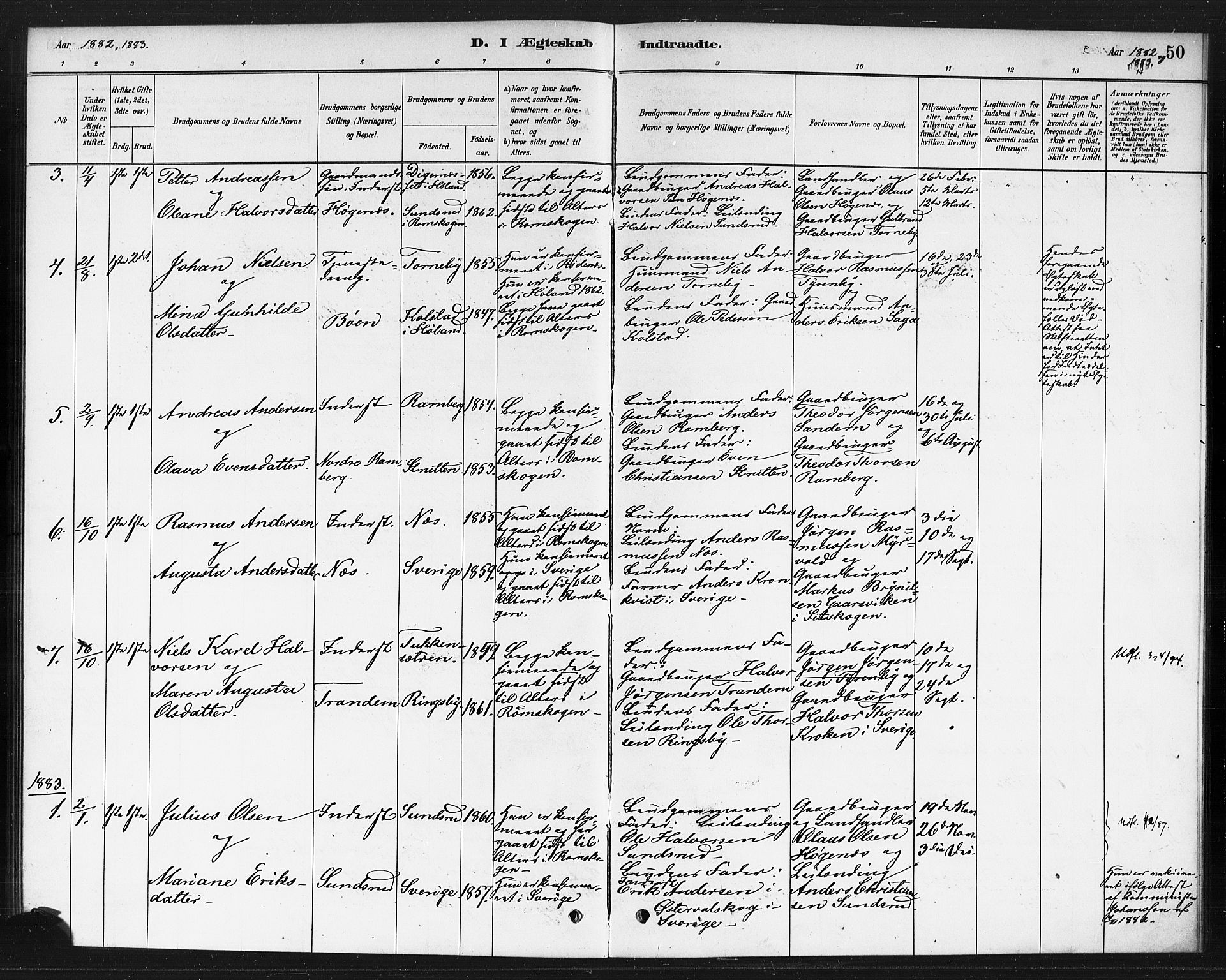 Rødenes prestekontor Kirkebøker, AV/SAO-A-2005/F/Fb/L0001: Parish register (official) no. II 1, 1880-1889, p. 50