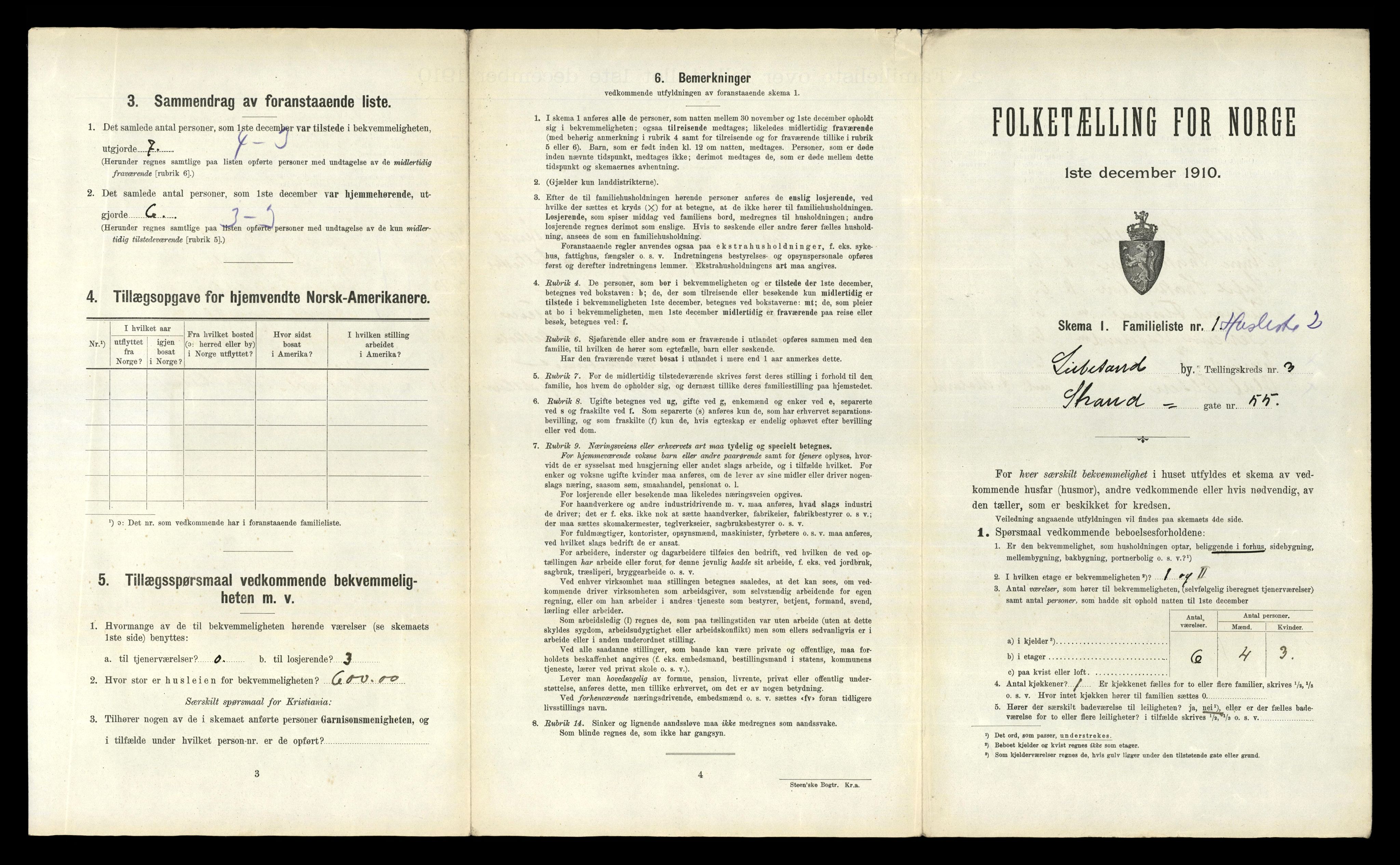 RA, 1910 census for Lillesand, 1910, p. 866