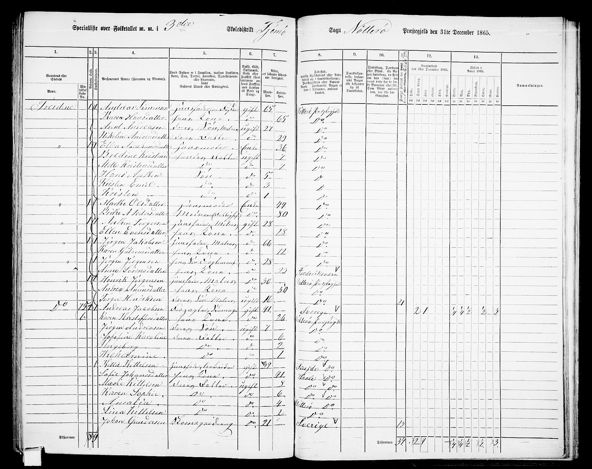 RA, 1865 census for Nøtterøy, 1865, p. 281