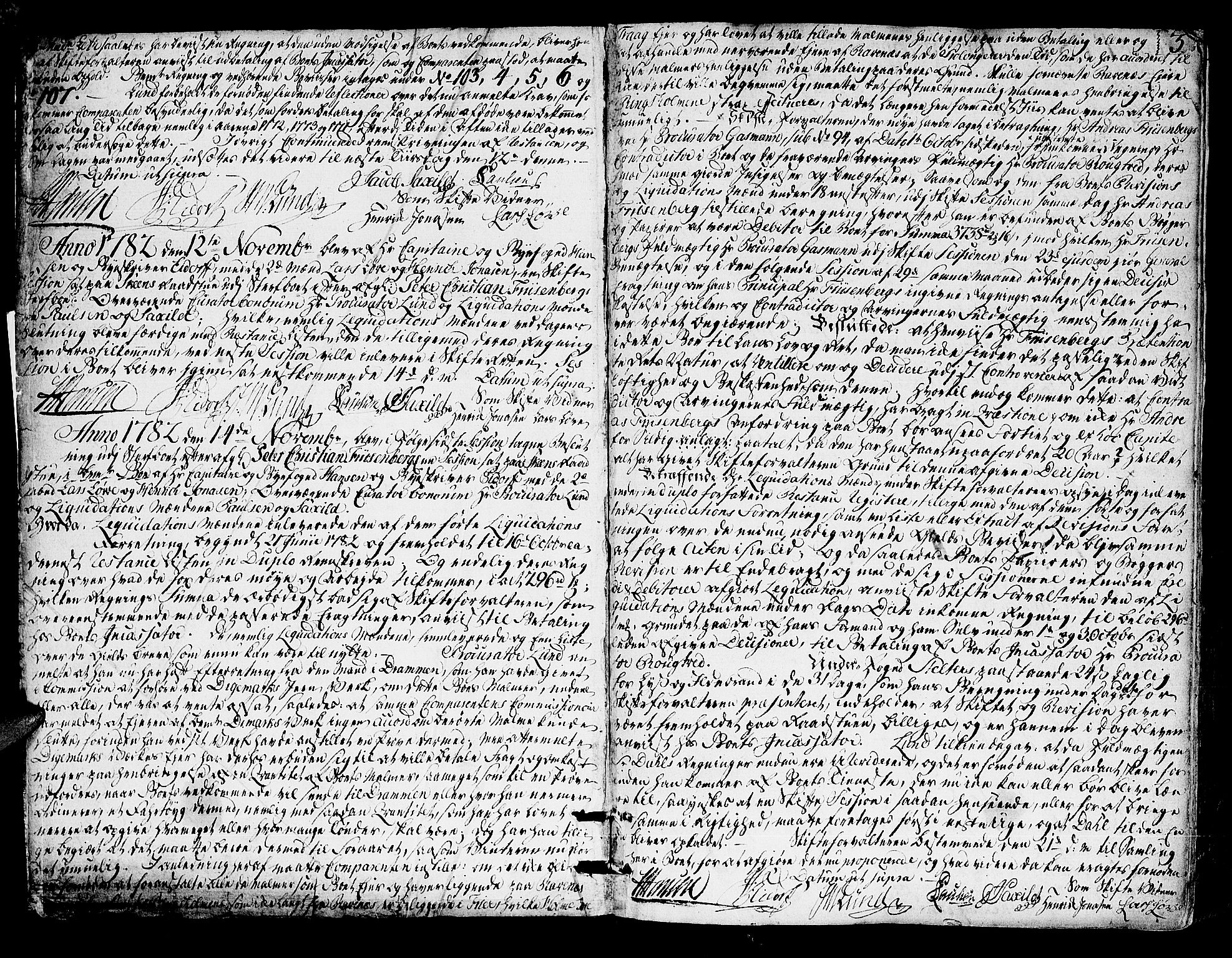 Skien byfogd, AV/SAKO-A-219/H/Hd/L0002: Skifteforhandlingsprotokoll, 1782-1792, p. 3