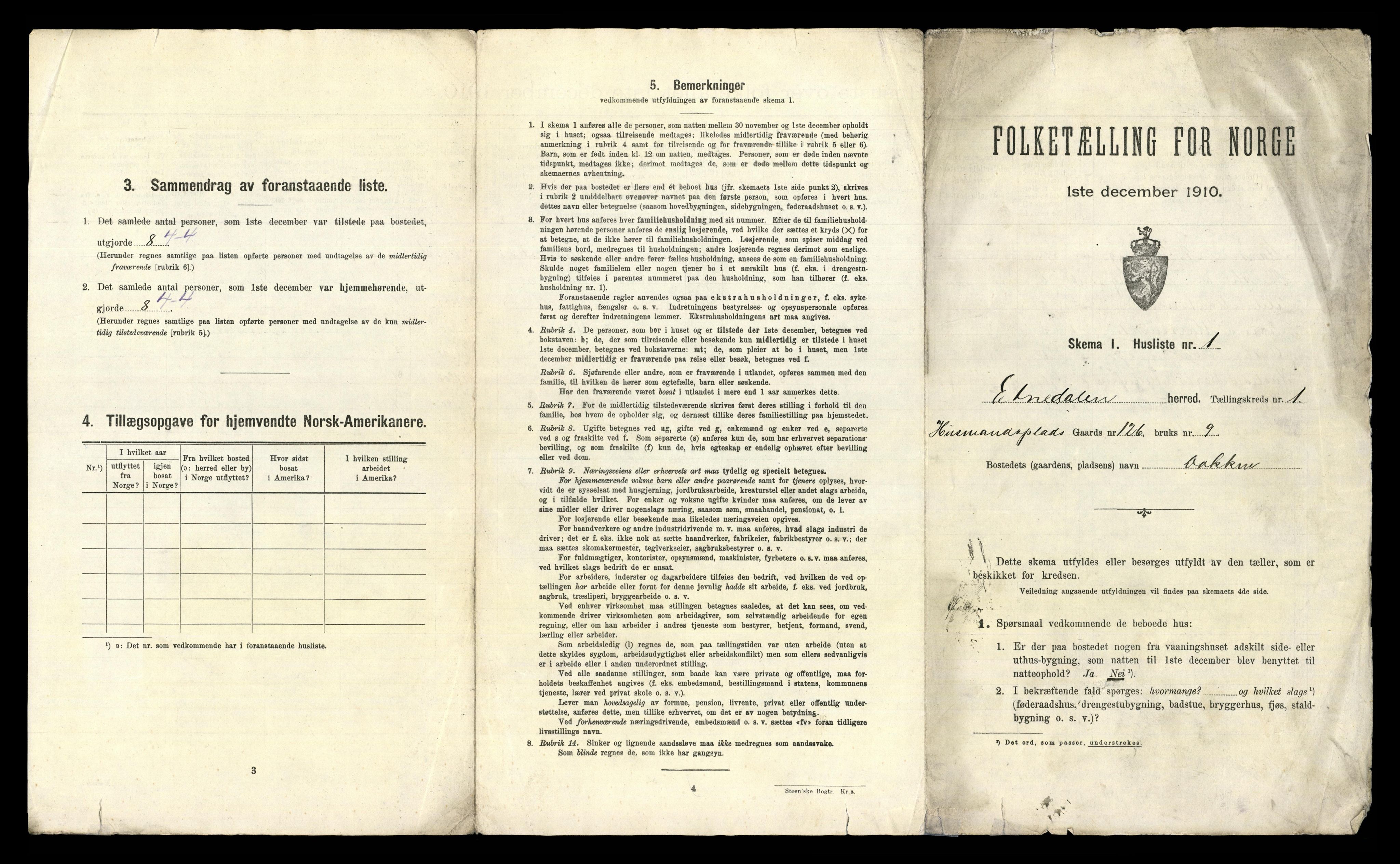 RA, 1910 census for Etnedal, 1910, p. 29