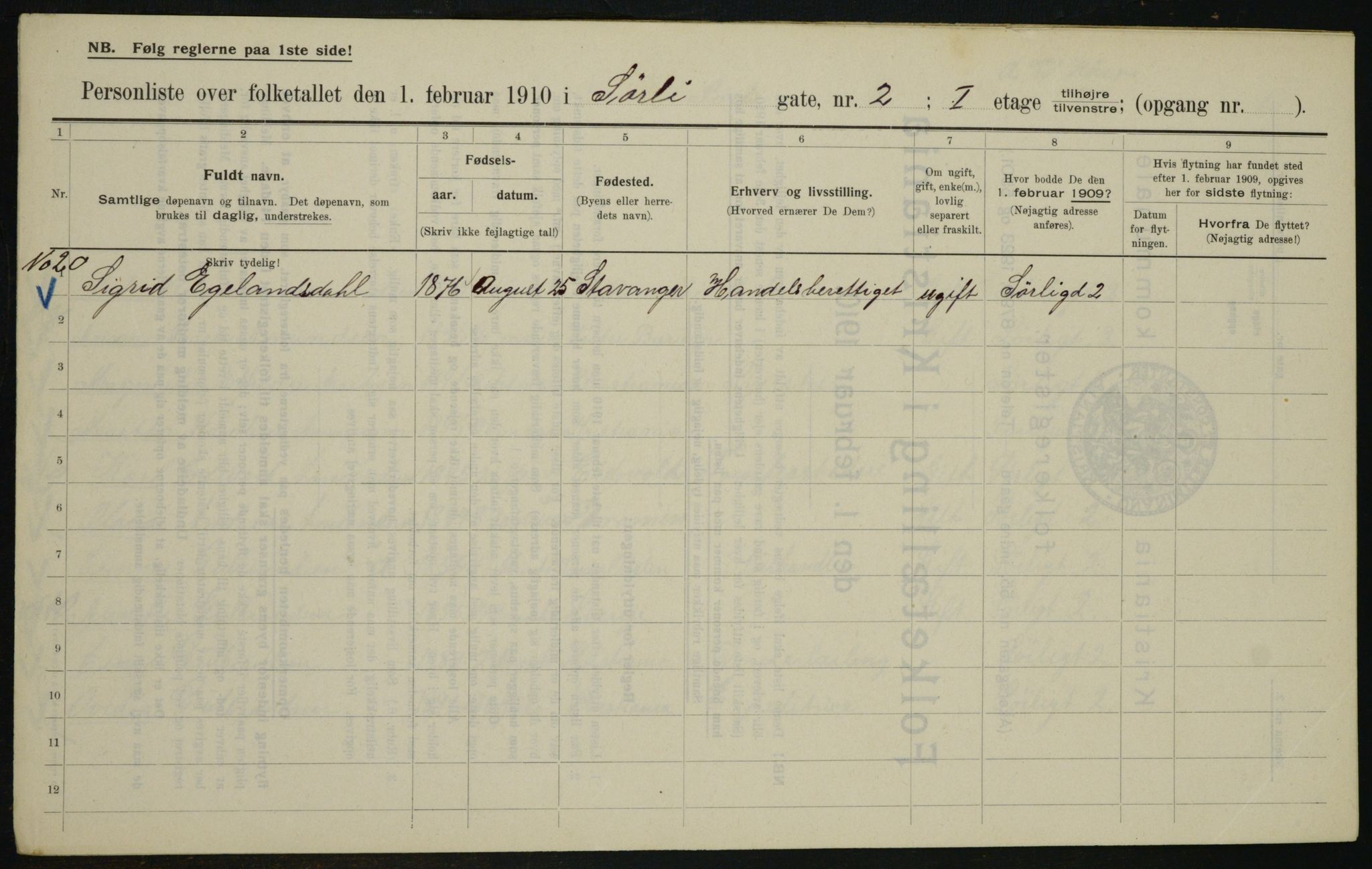 OBA, Municipal Census 1910 for Kristiania, 1910, p. 101070