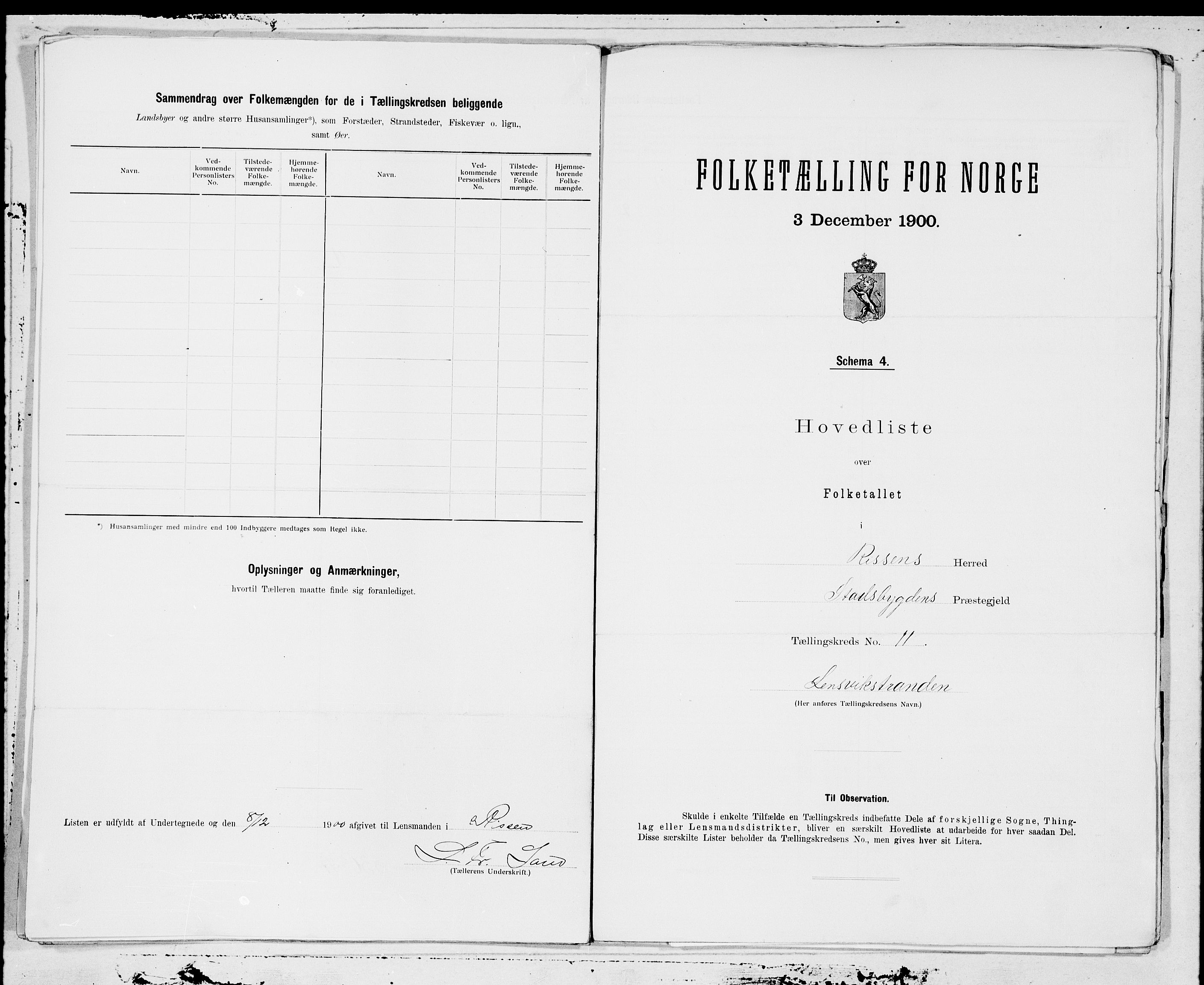 SAT, 1900 census for Rissa, 1900, p. 22