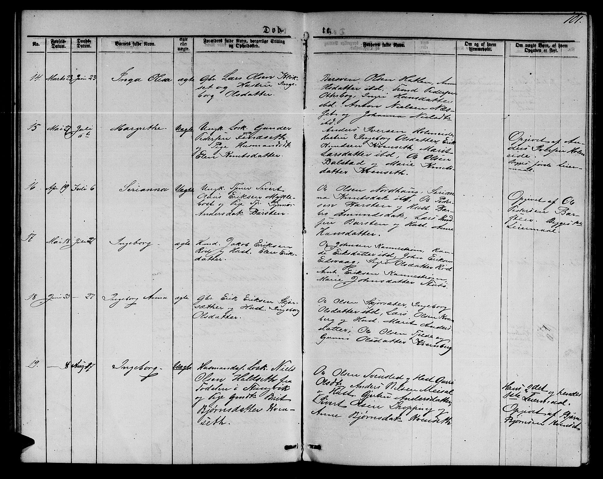 Ministerialprotokoller, klokkerbøker og fødselsregistre - Møre og Romsdal, AV/SAT-A-1454/551/L0630: Parish register (copy) no. 551C02, 1867-1885, p. 101