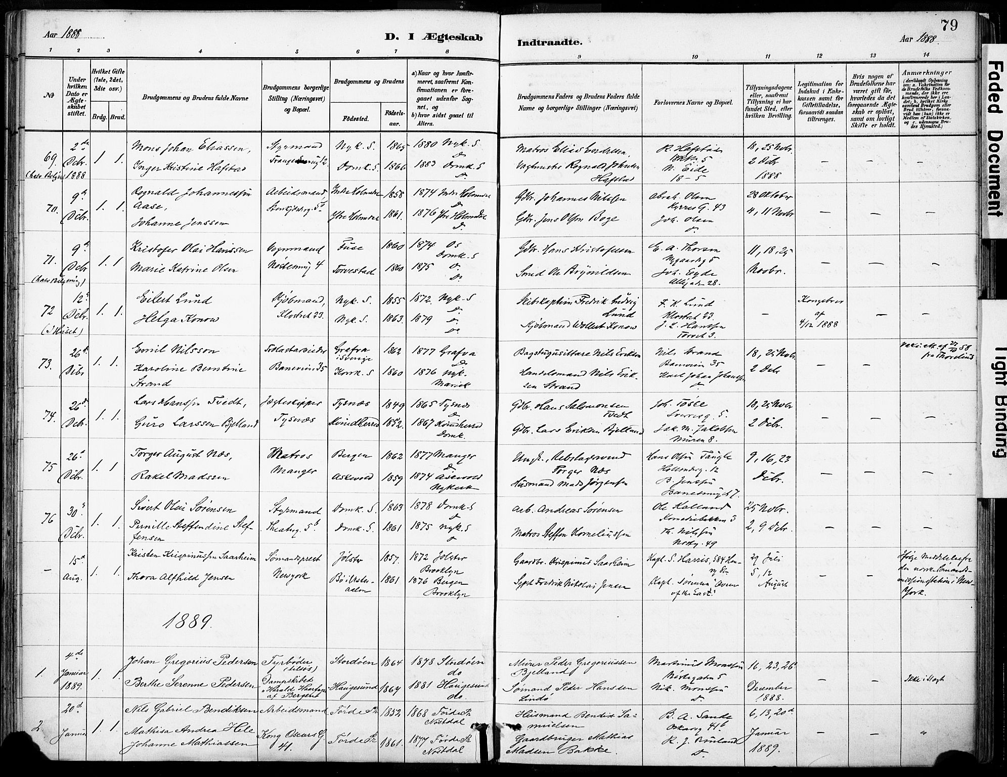 Domkirken sokneprestembete, AV/SAB-A-74801/H/Haa/L0037: Parish register (official) no. D 4, 1880-1907, p. 79