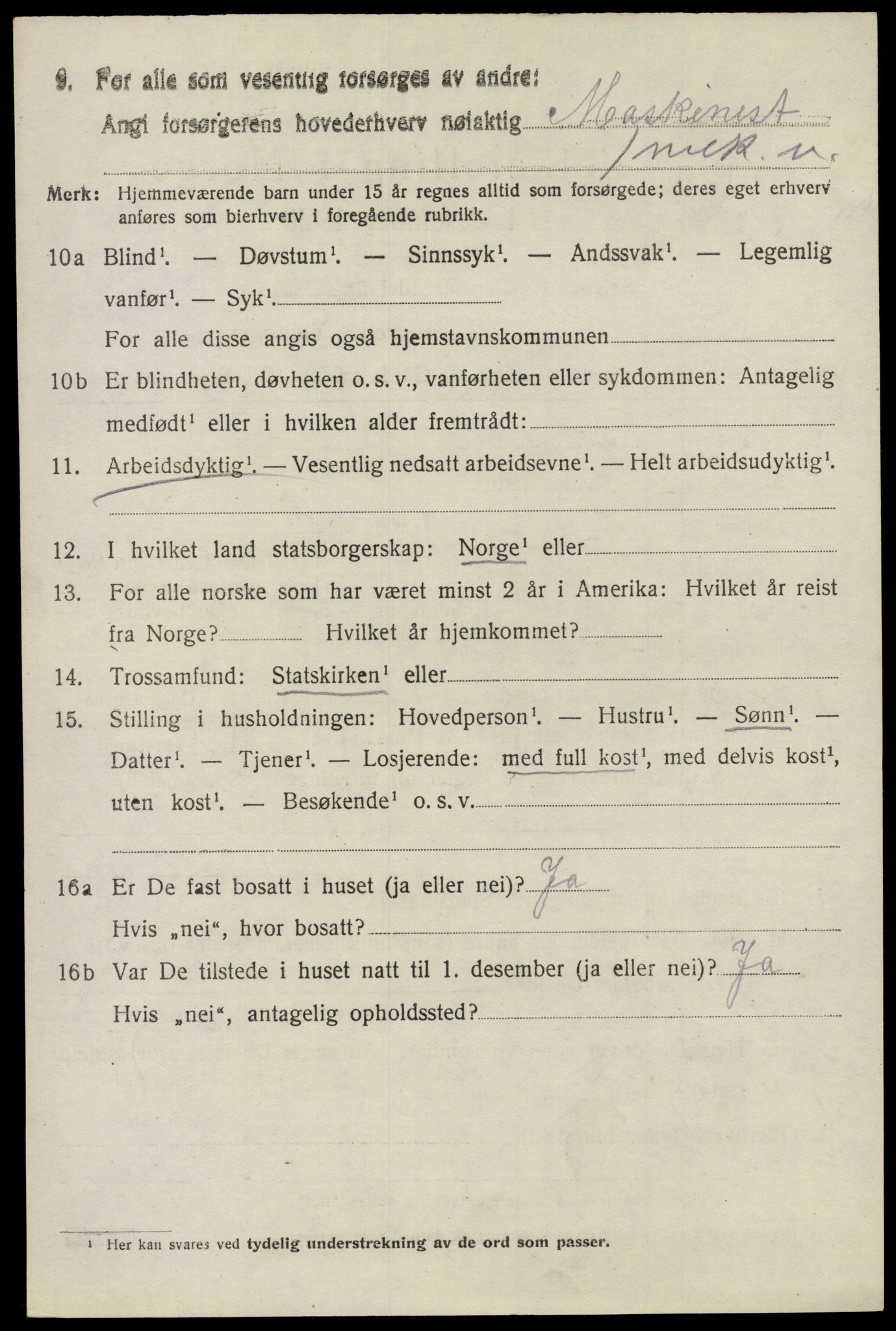 SAO, 1920 census for Glemmen, 1920, p. 16722