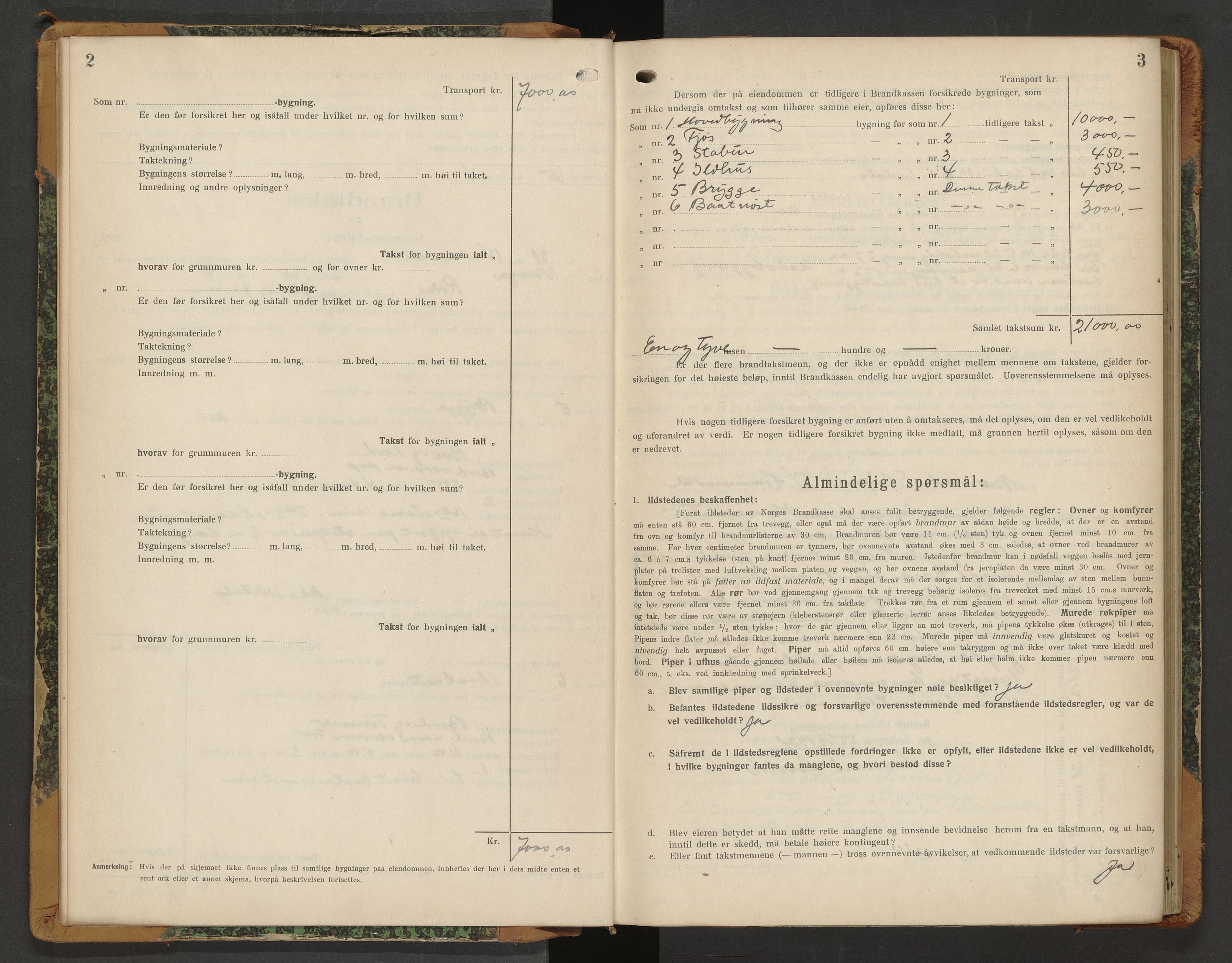 Norges Brannkasse Rødøy, SAT/A-5578/Fb/L0005: Branntakstprotokoll, 1921-1930