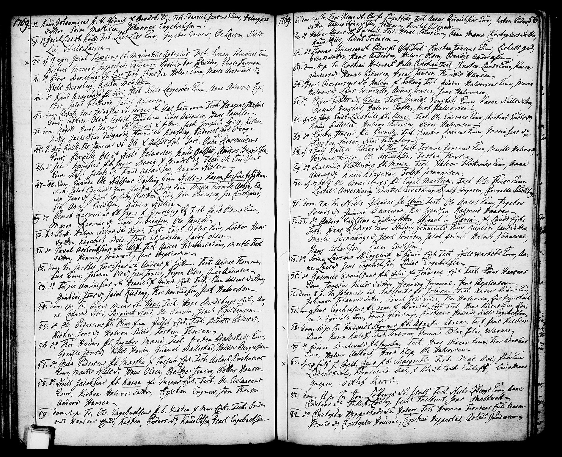 Gjerpen kirkebøker, SAKO/A-265/F/Fa/L0002: Parish register (official) no. I 2, 1747-1795, p. 56