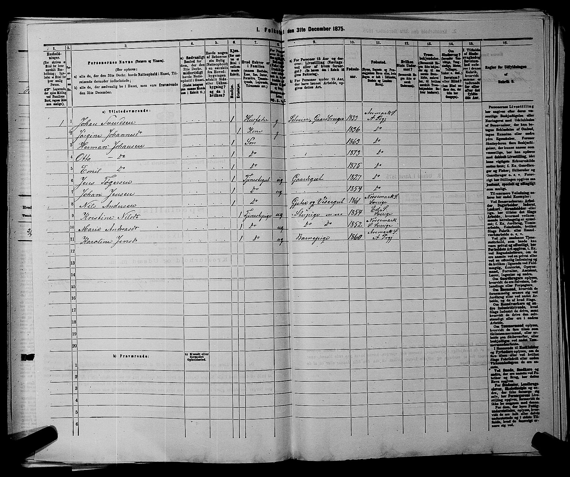 RA, 1875 census for 0118P Aremark, 1875, p. 458