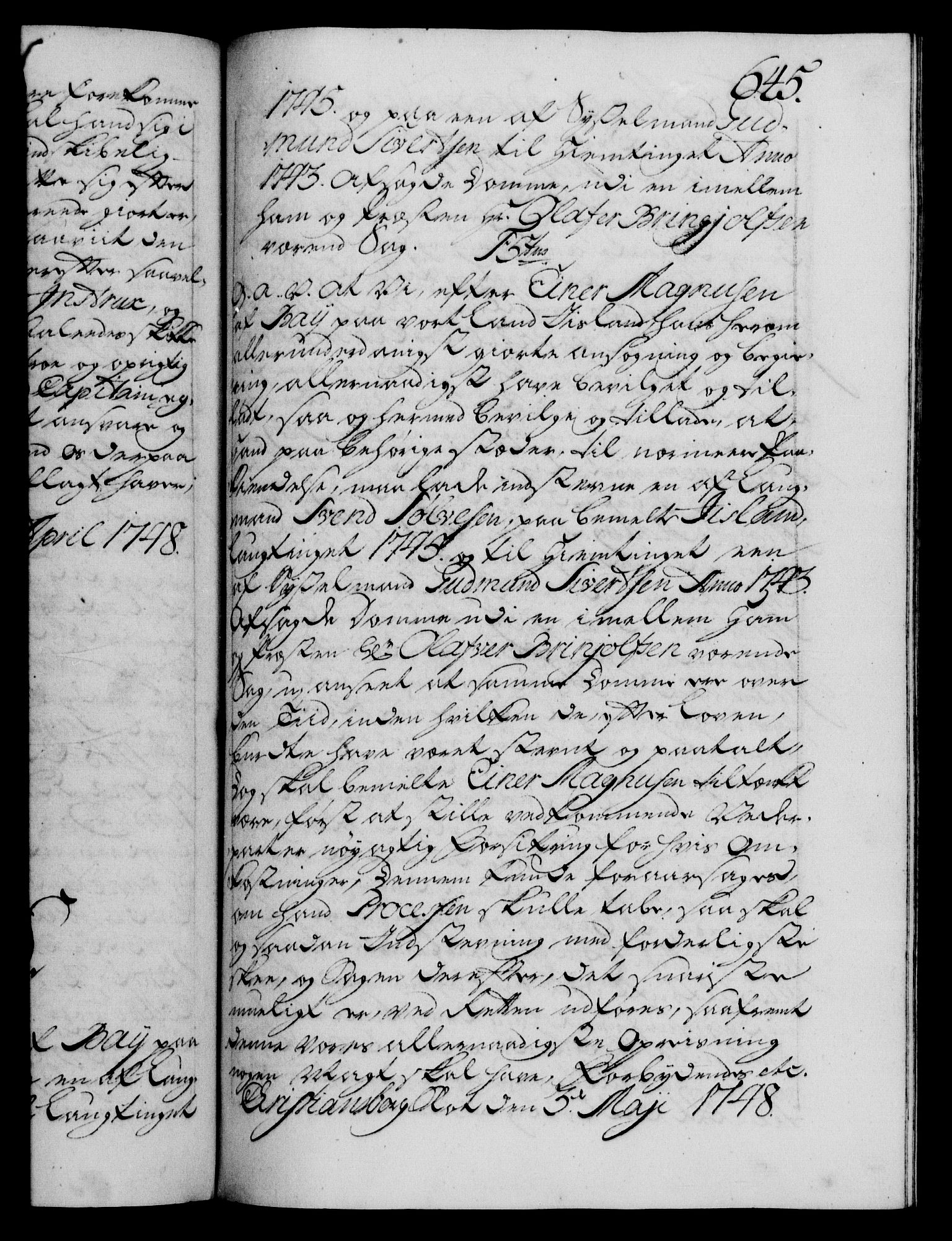 Danske Kanselli 1572-1799, AV/RA-EA-3023/F/Fc/Fca/Fcaa/L0035: Norske registre, 1746-1748, p. 645a