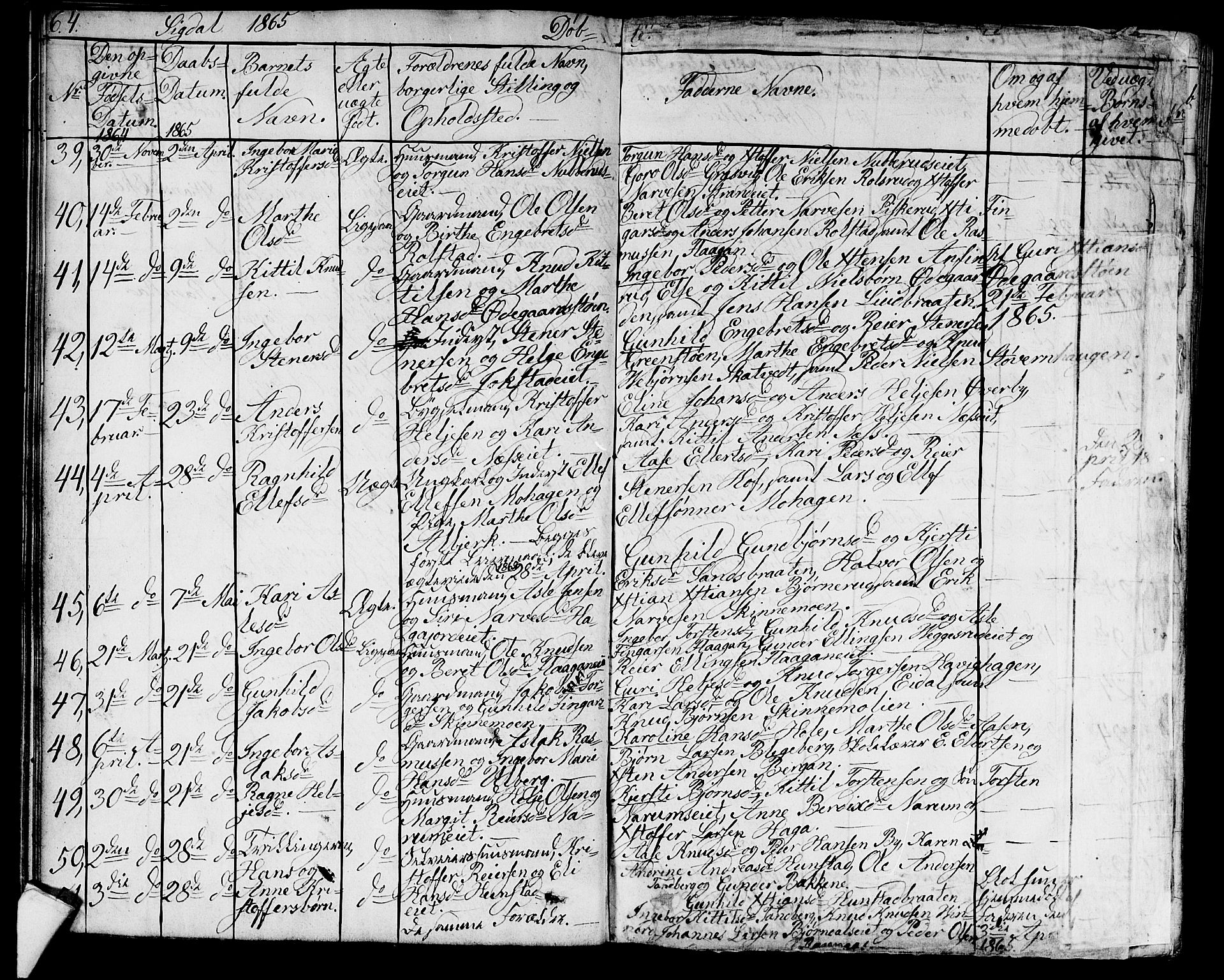 Sigdal kirkebøker, AV/SAKO-A-245/G/Ga/L0003: Parish register (copy) no. I 3, 1857-1878, p. 64