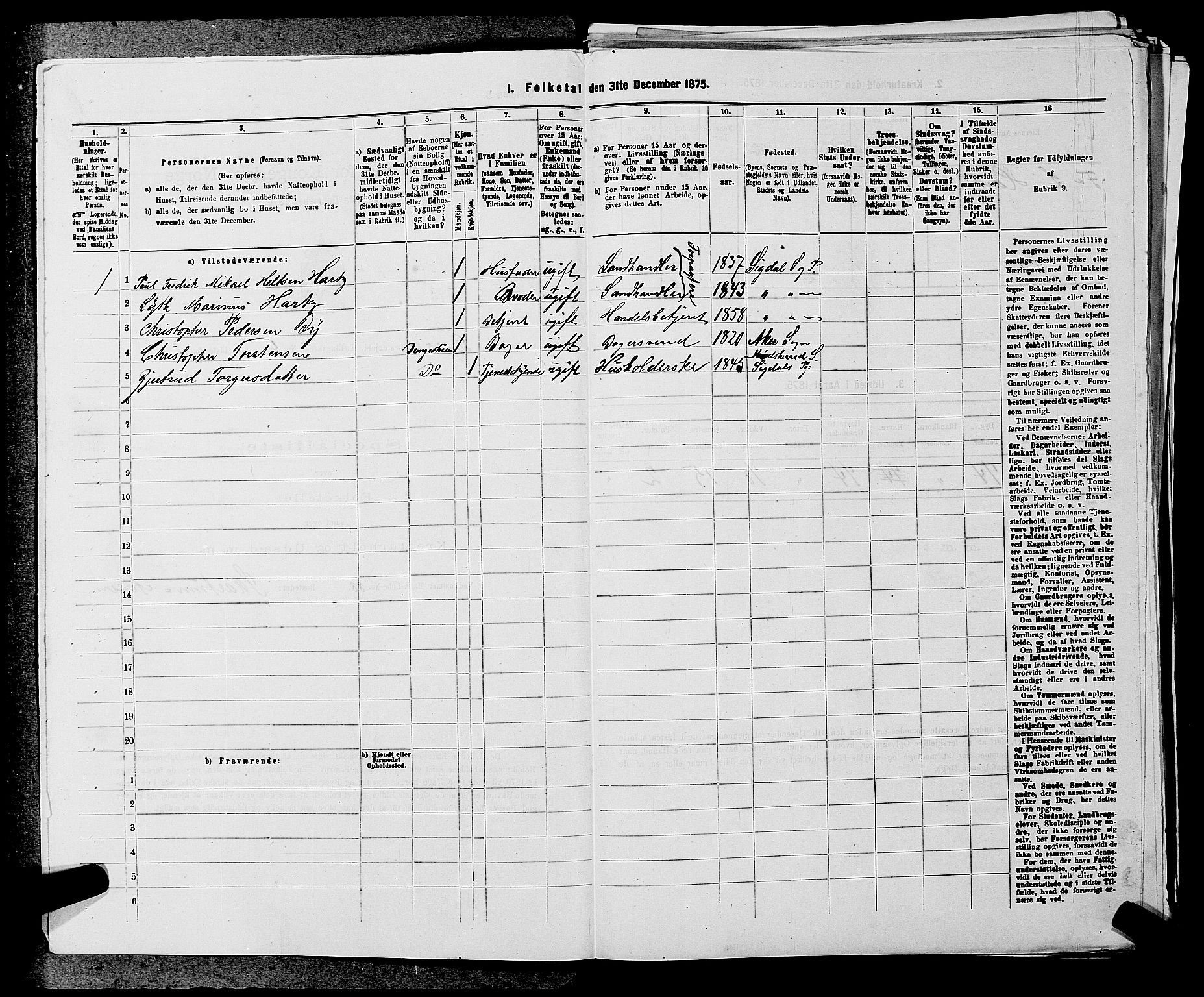 SAKO, 1875 census for 0621P Sigdal, 1875, p. 569