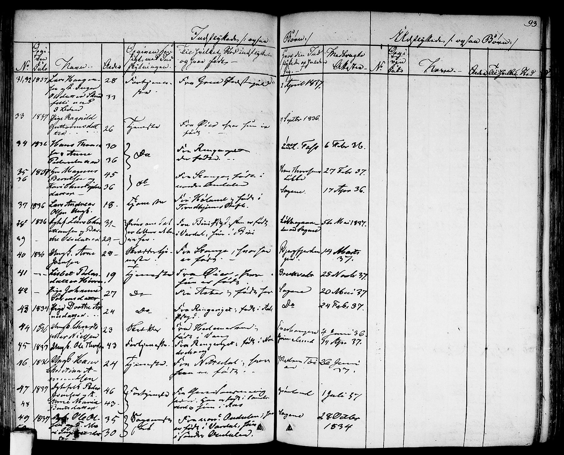 Aker prestekontor kirkebøker, AV/SAO-A-10861/F/L0018: Parish register (official) no. 17, 1829-1852, p. 93