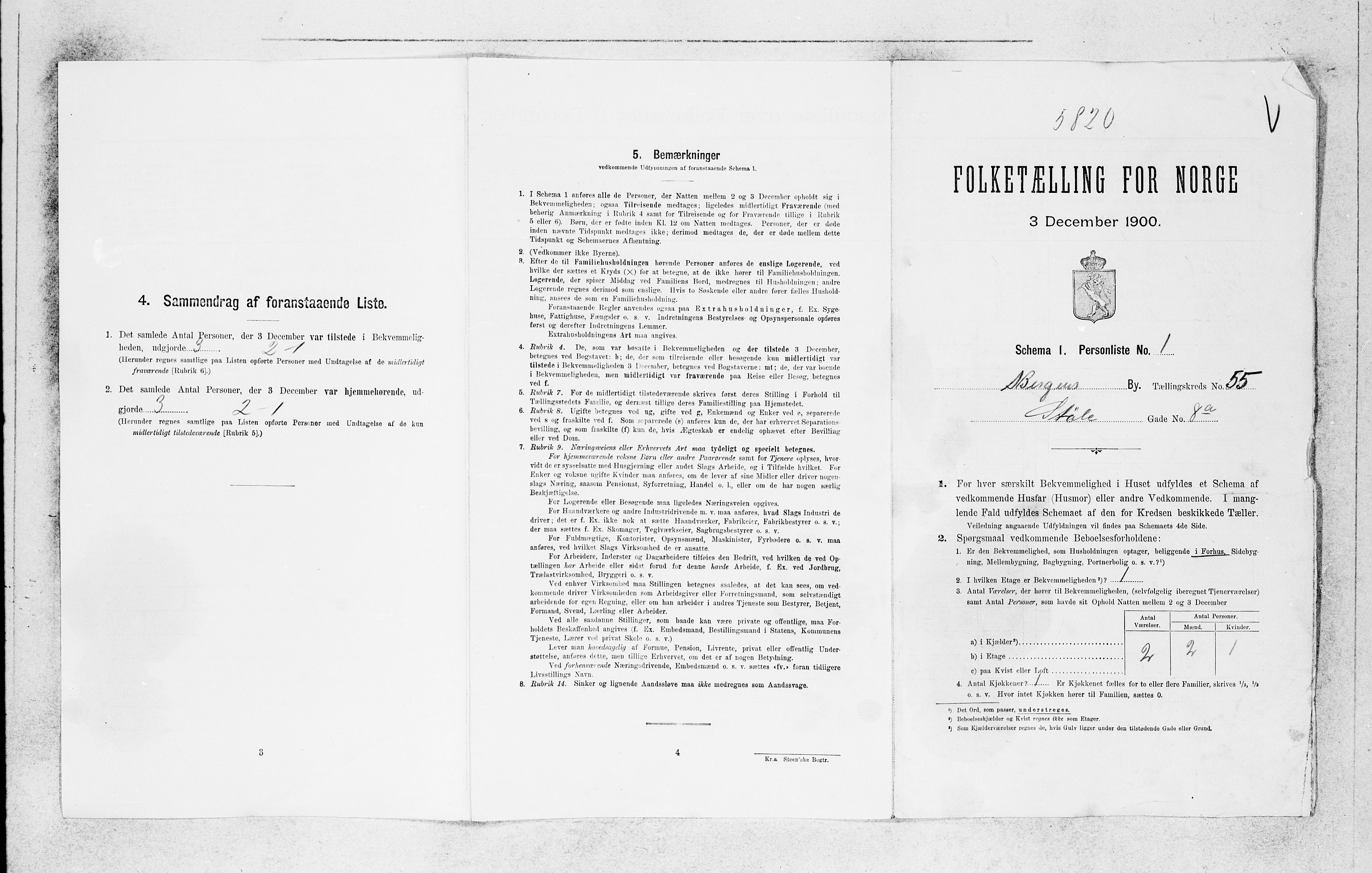 SAB, 1900 census for Bergen, 1900, p. 11089