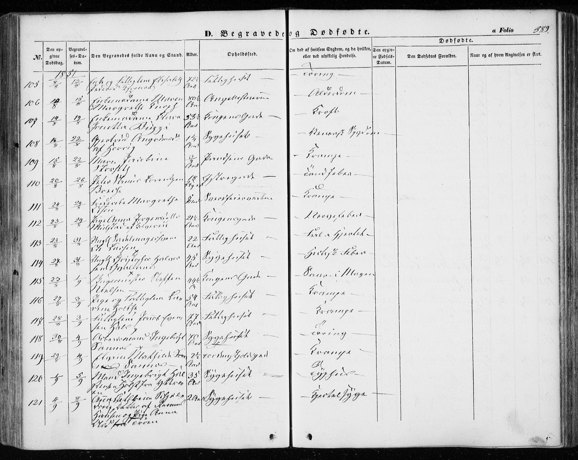 Ministerialprotokoller, klokkerbøker og fødselsregistre - Sør-Trøndelag, AV/SAT-A-1456/601/L0051: Parish register (official) no. 601A19, 1848-1857, p. 389