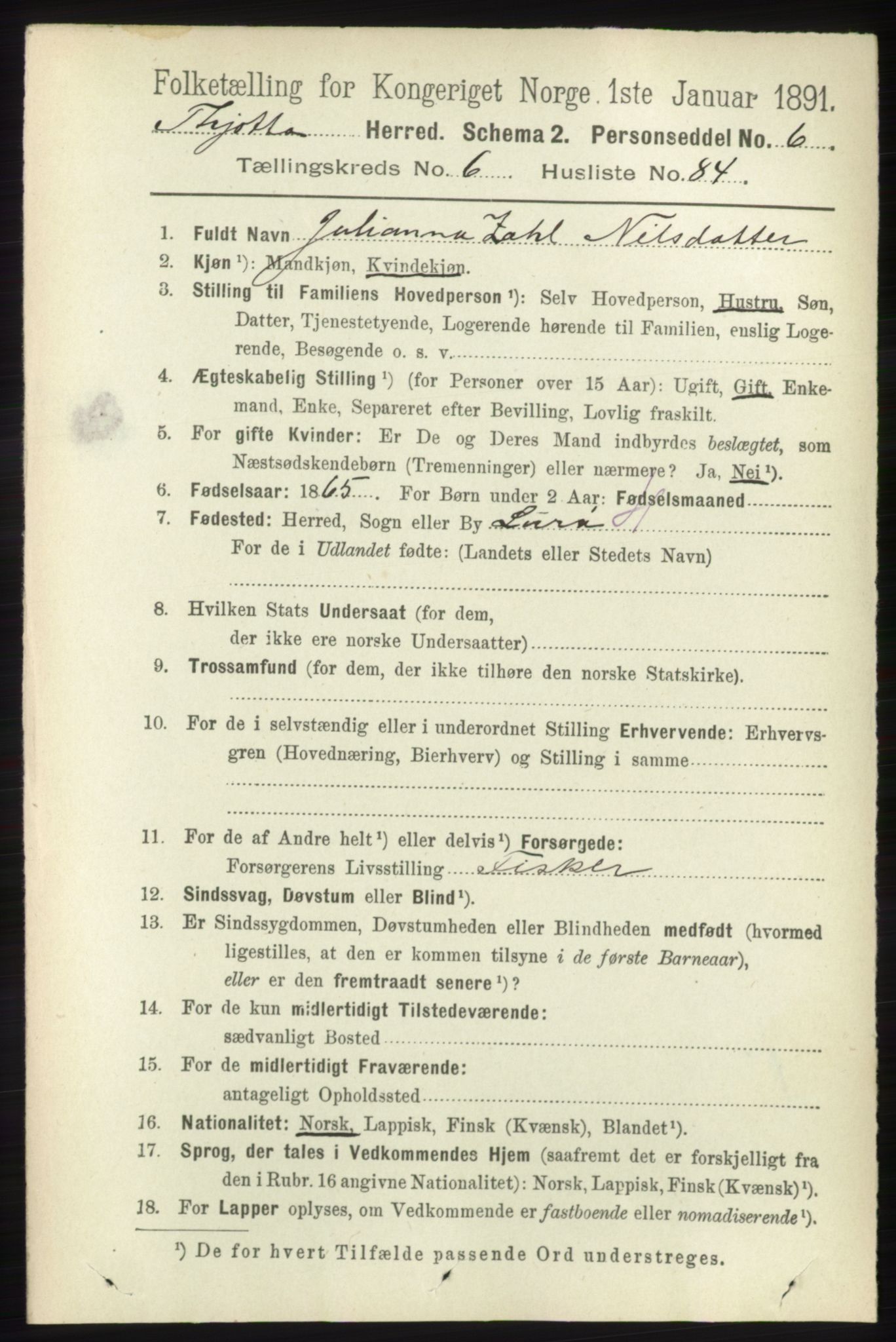 RA, 1891 census for 1817 Tjøtta, 1891, p. 3509