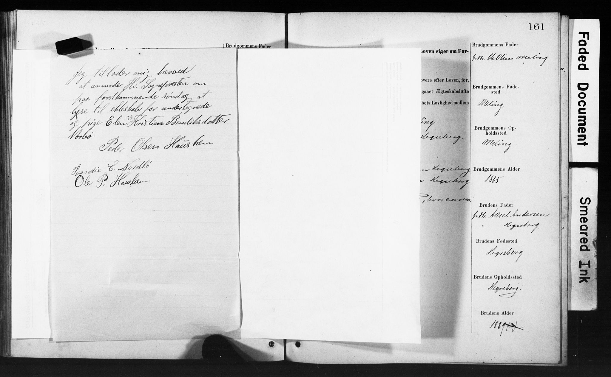 Rennesøy sokneprestkontor, SAST/A -101827/I/Ie/L0001: Banns register no. 1, 1873-1898, p. 161