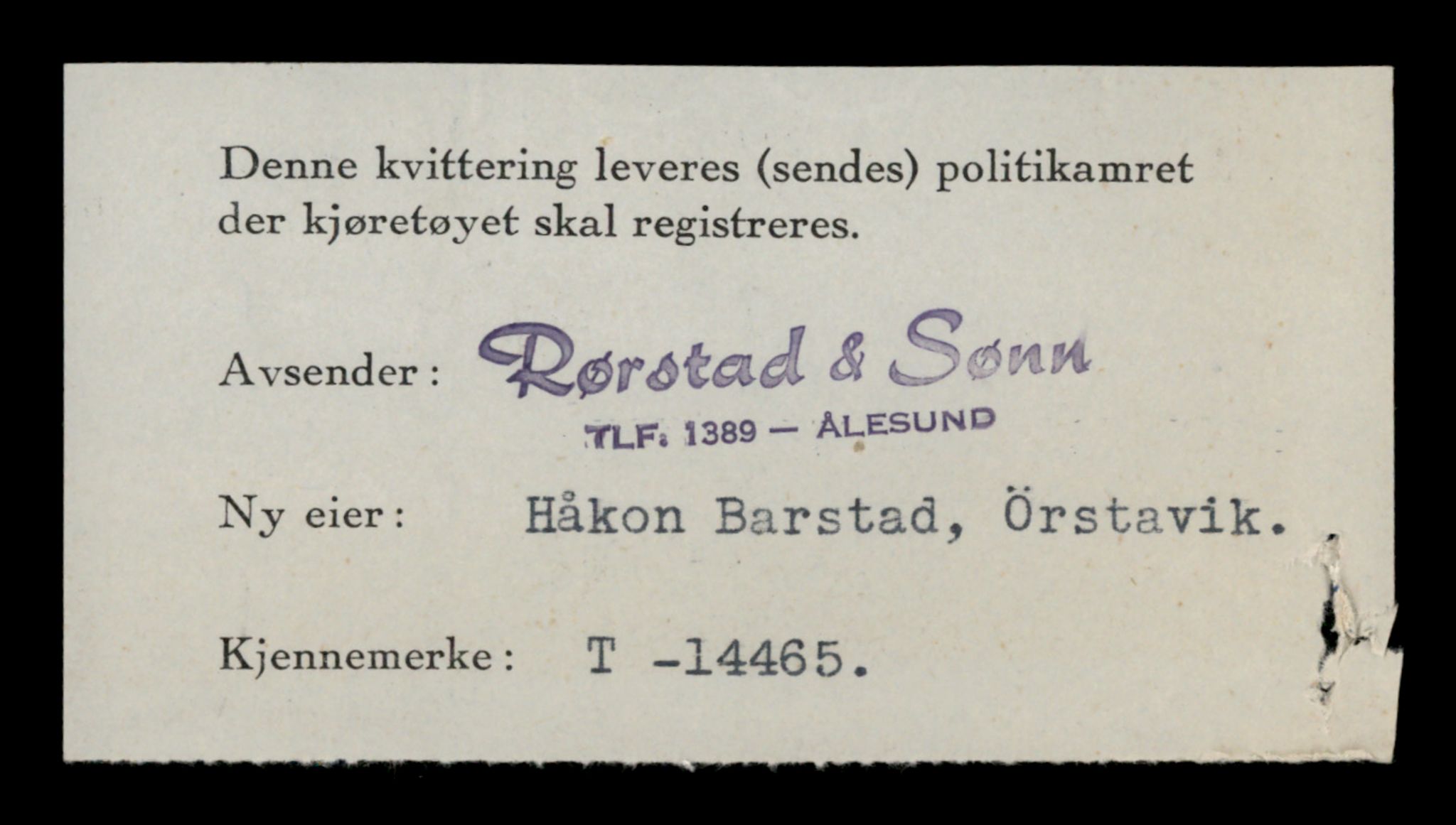 Møre og Romsdal vegkontor - Ålesund trafikkstasjon, AV/SAT-A-4099/F/Fe/L0046: Registreringskort for kjøretøy T 14445 - T 14579, 1927-1998
