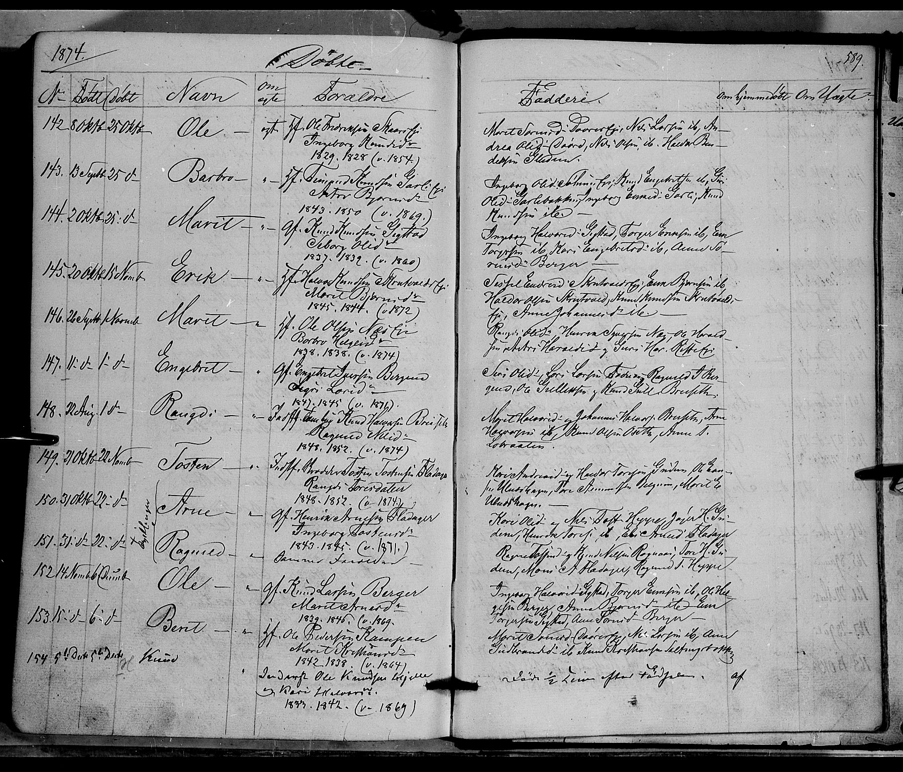 Nord-Aurdal prestekontor, AV/SAH-PREST-132/H/Ha/Haa/L0008: Parish register (official) no. 8, 1863-1875, p. 589