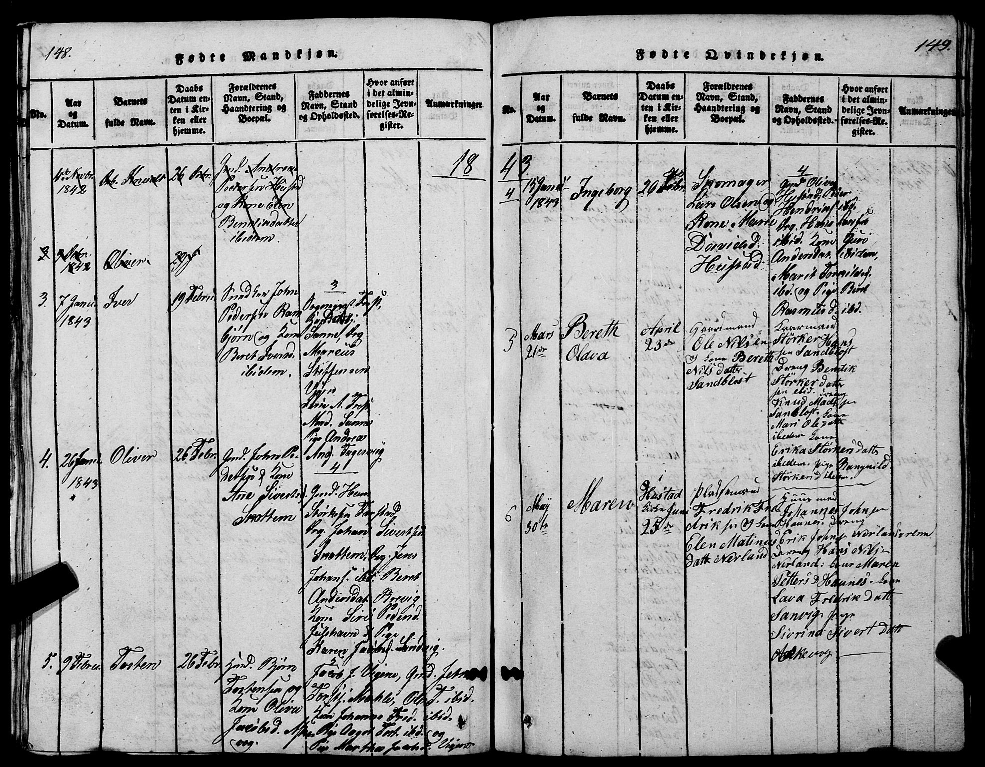 Ministerialprotokoller, klokkerbøker og fødselsregistre - Møre og Romsdal, SAT/A-1454/567/L0781: Parish register (copy) no. 567C01, 1818-1845, p. 148-149