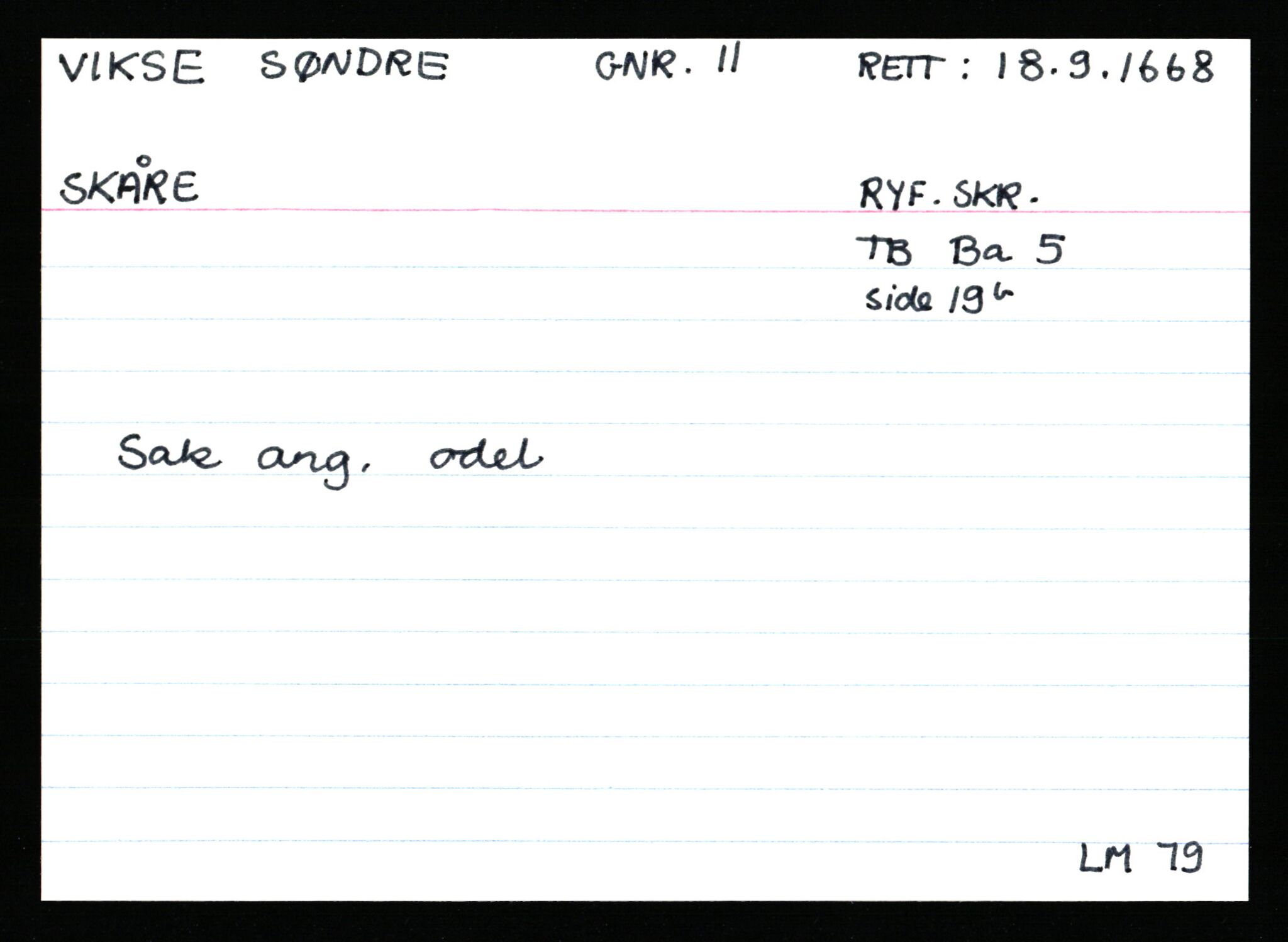 Statsarkivet i Stavanger, AV/SAST-A-101971/03/Y/Ym/L0067: Åstedskort sortert etter gårdsnavn: Vik - Vold, 1600-1950, p. 231