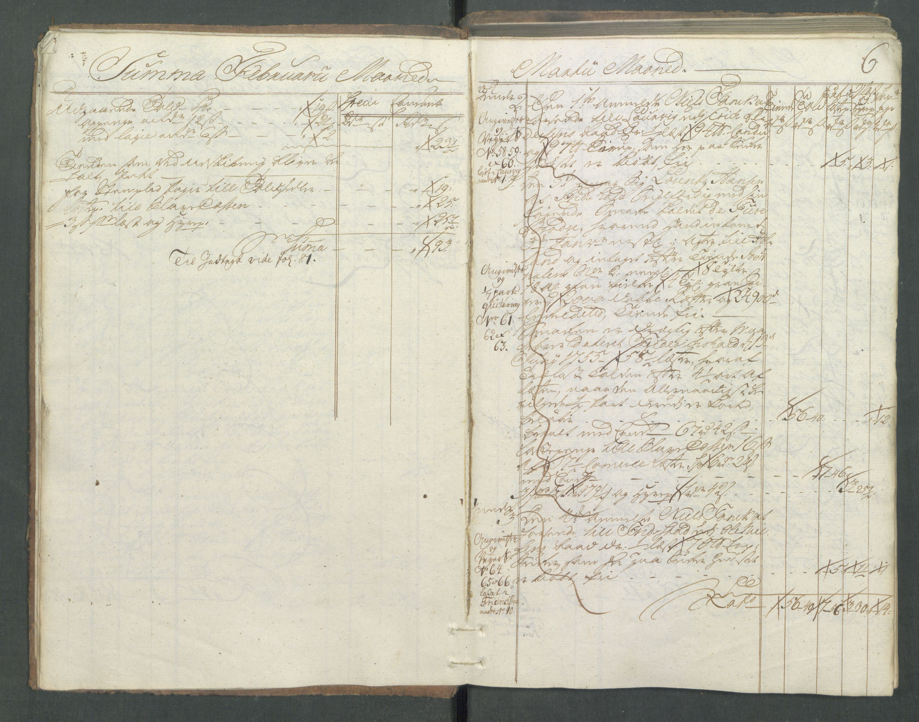 Generaltollkammeret, tollregnskaper, AV/RA-EA-5490/R01/L0029/0001: Tollregnskaper Fredrikshald / Utgående hovedtollbok, 1756, p. 5b-6a