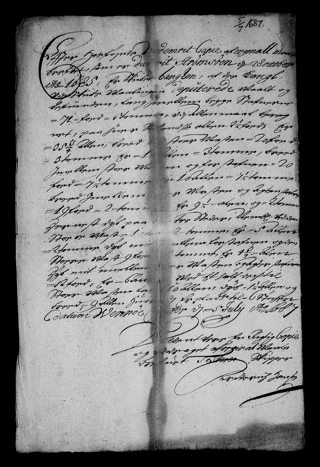 Stattholderembetet 1572-1771, RA/EA-2870/Af/L0001: Avskrifter av vedlegg til originale supplikker, nummerert i samsvar med supplikkbøkene, 1683-1687, p. 186
