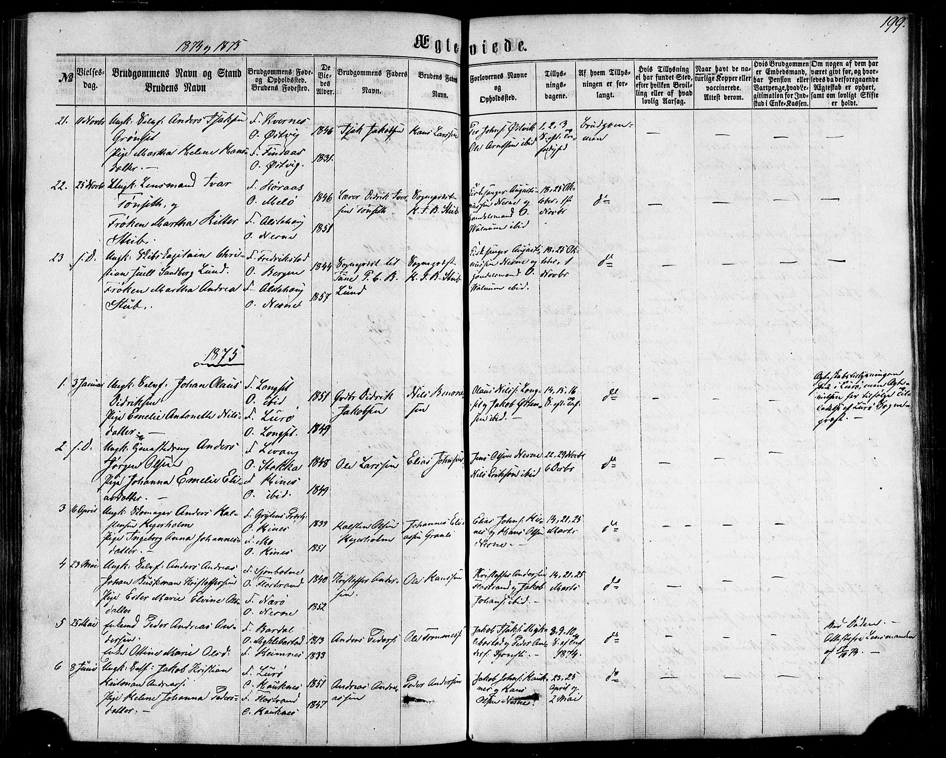 Ministerialprotokoller, klokkerbøker og fødselsregistre - Nordland, SAT/A-1459/838/L0551: Parish register (official) no. 838A09, 1864-1880, p. 199