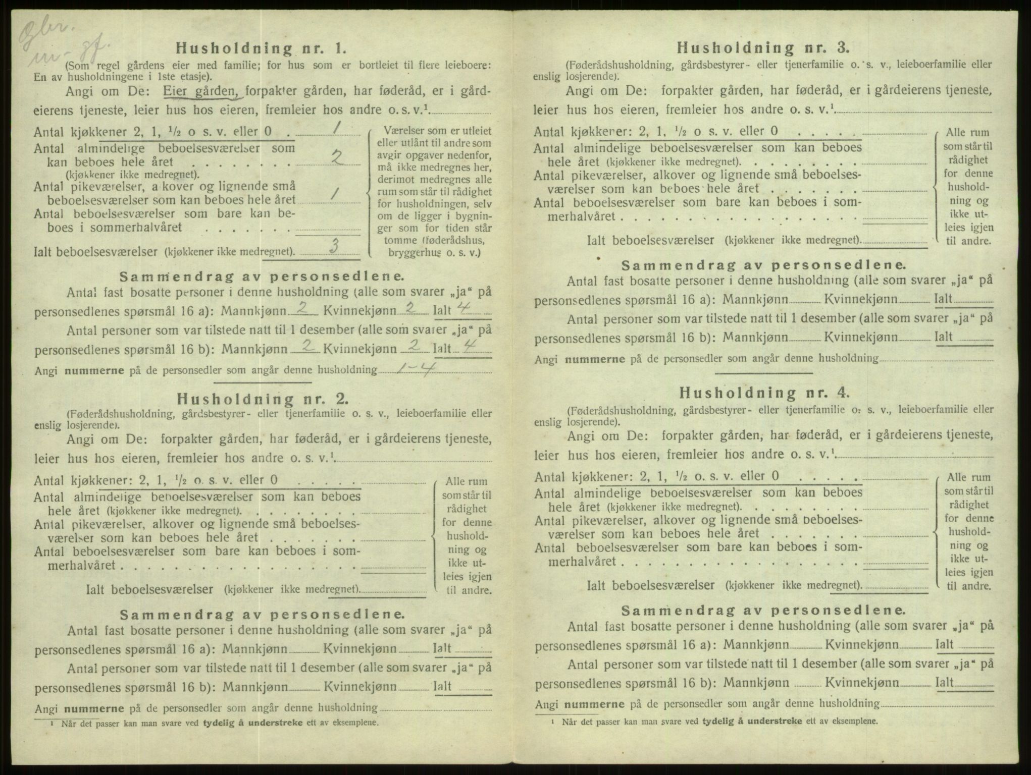 SAB, 1920 census for Hornindal, 1920, p. 320