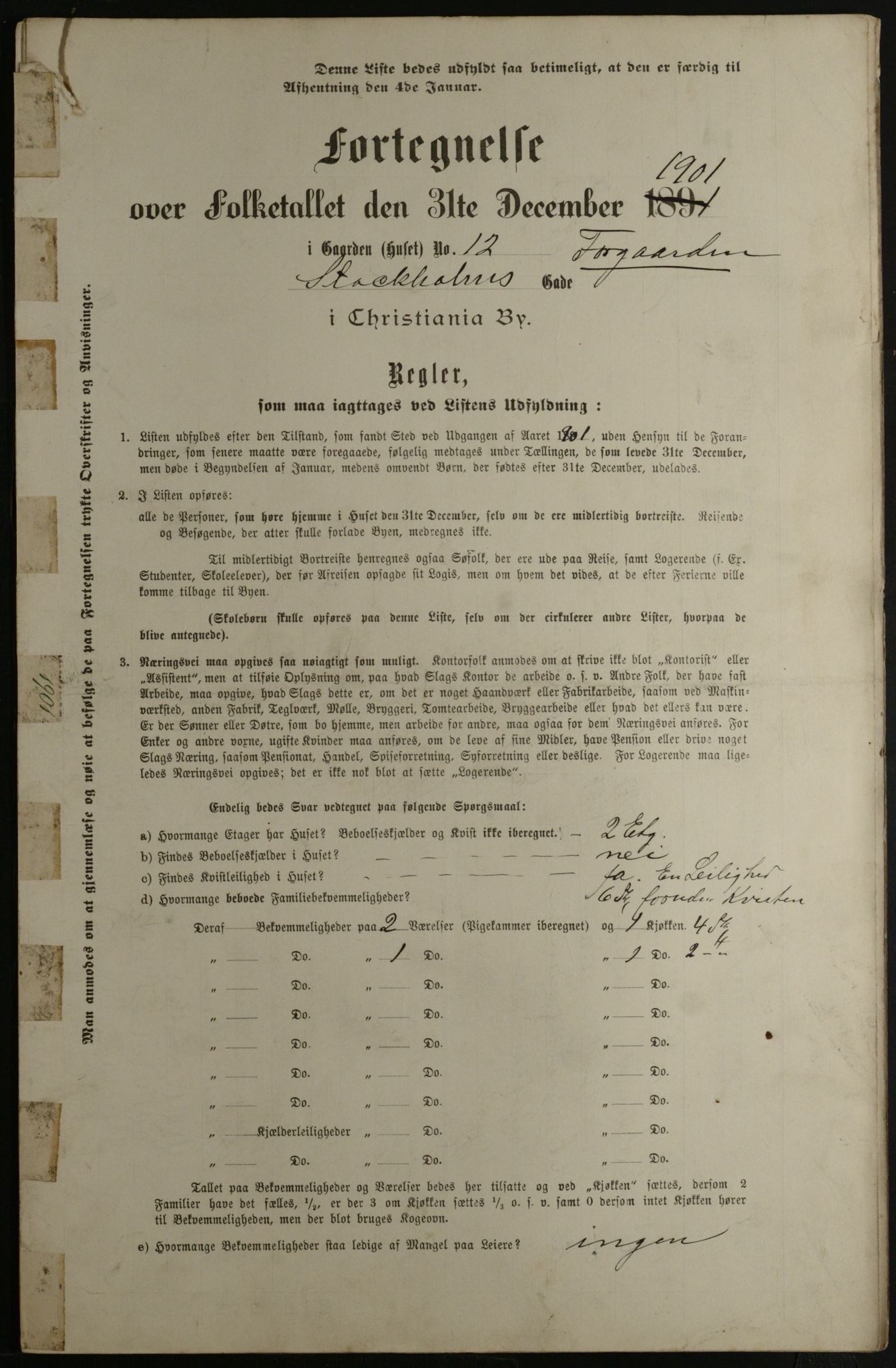 OBA, Municipal Census 1901 for Kristiania, 1901, p. 15690