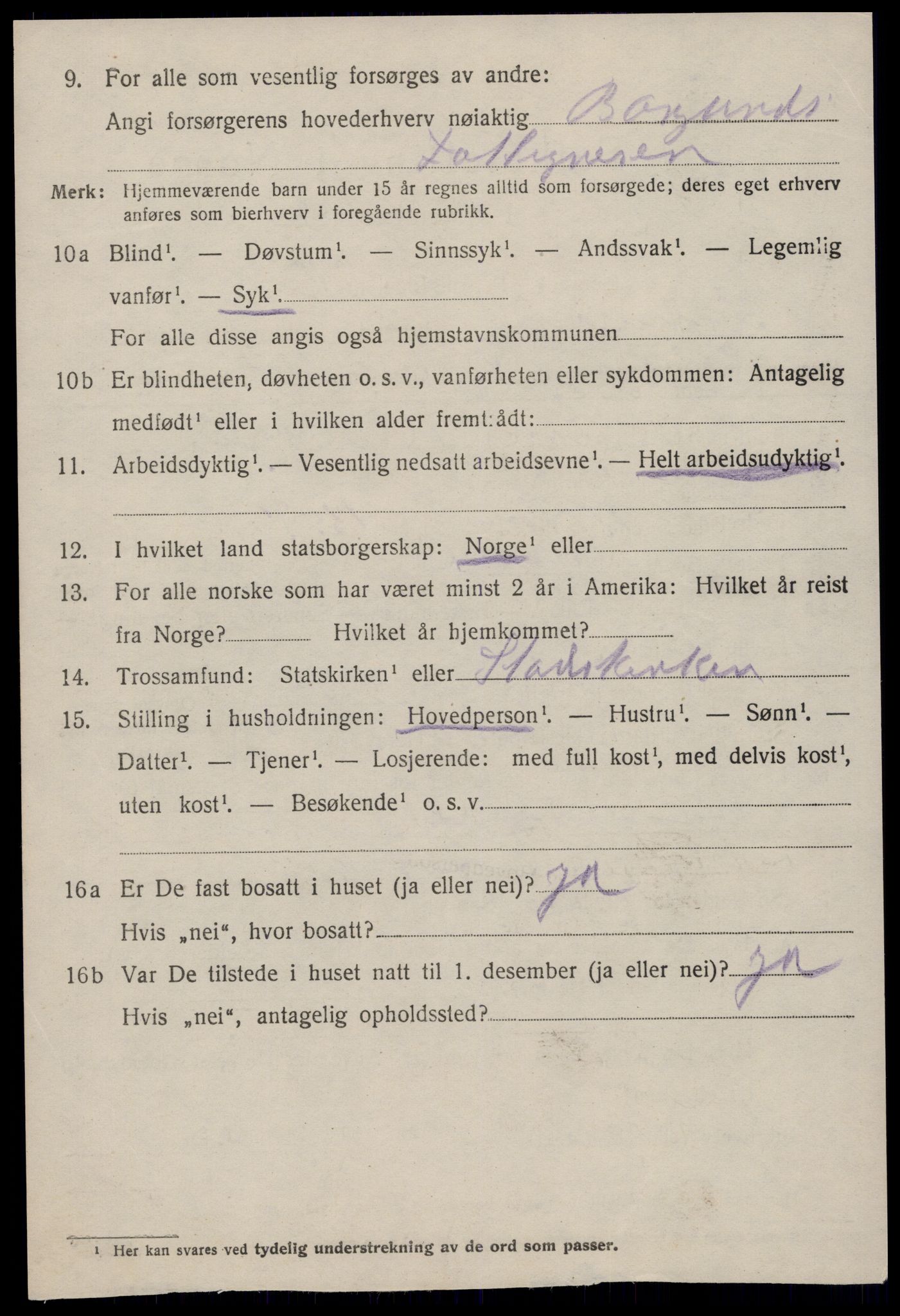 SAT, 1920 census for Borgund, 1920, p. 18085