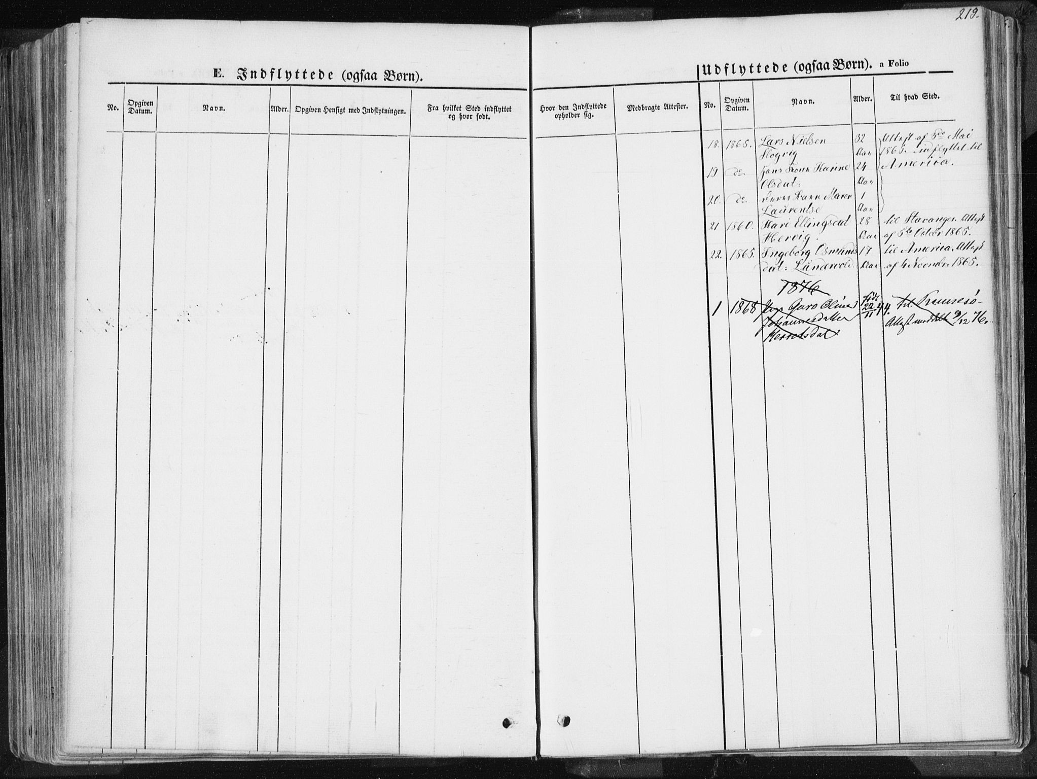 Tysvær sokneprestkontor, SAST/A -101864/H/Ha/Haa/L0003: Parish register (official) no. A 3, 1856-1865, p. 219