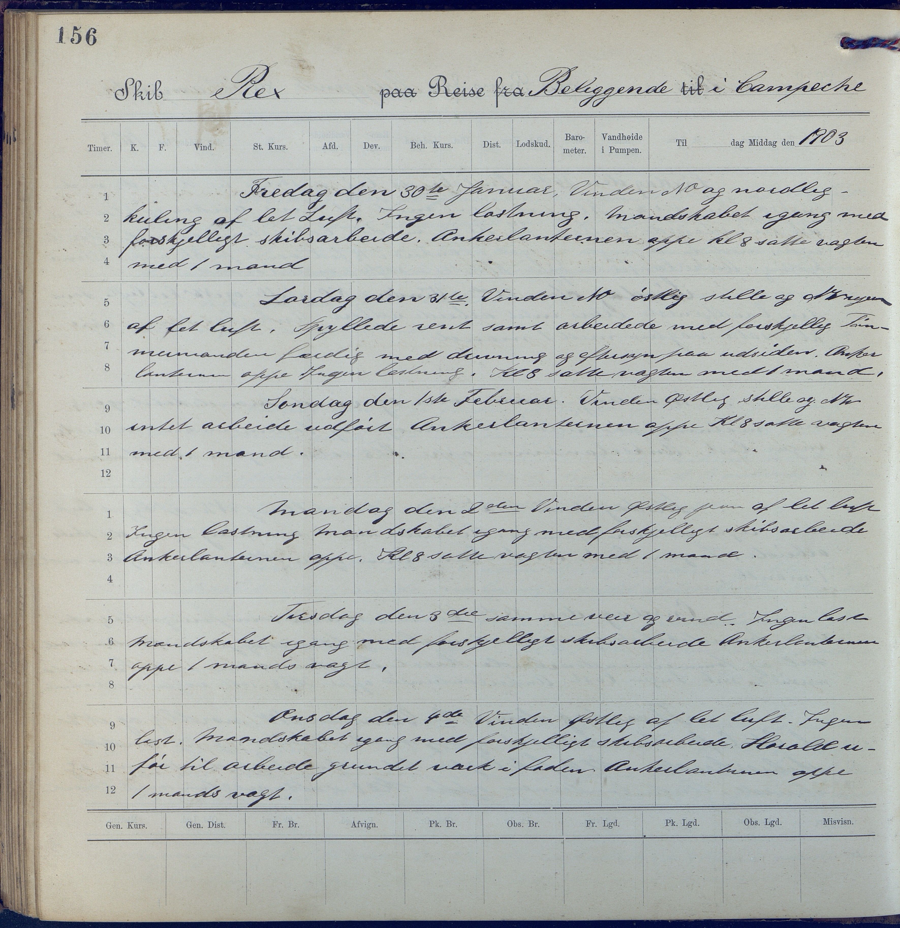 Fartøysarkivet, AAKS/PA-1934/F/L0310: Rex II (bark), 1902-1903, p. 156
