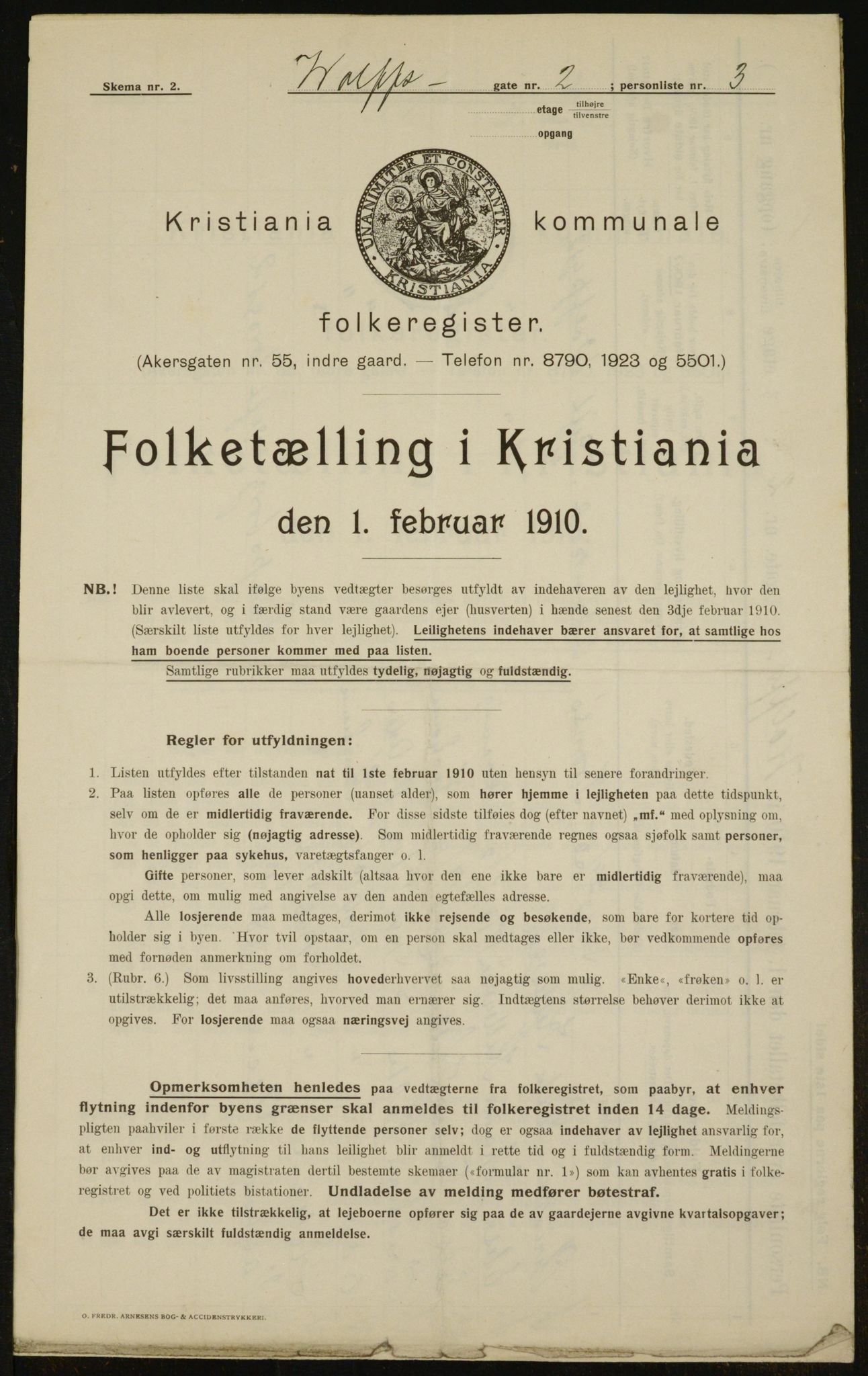 OBA, Municipal Census 1910 for Kristiania, 1910, p. 121815