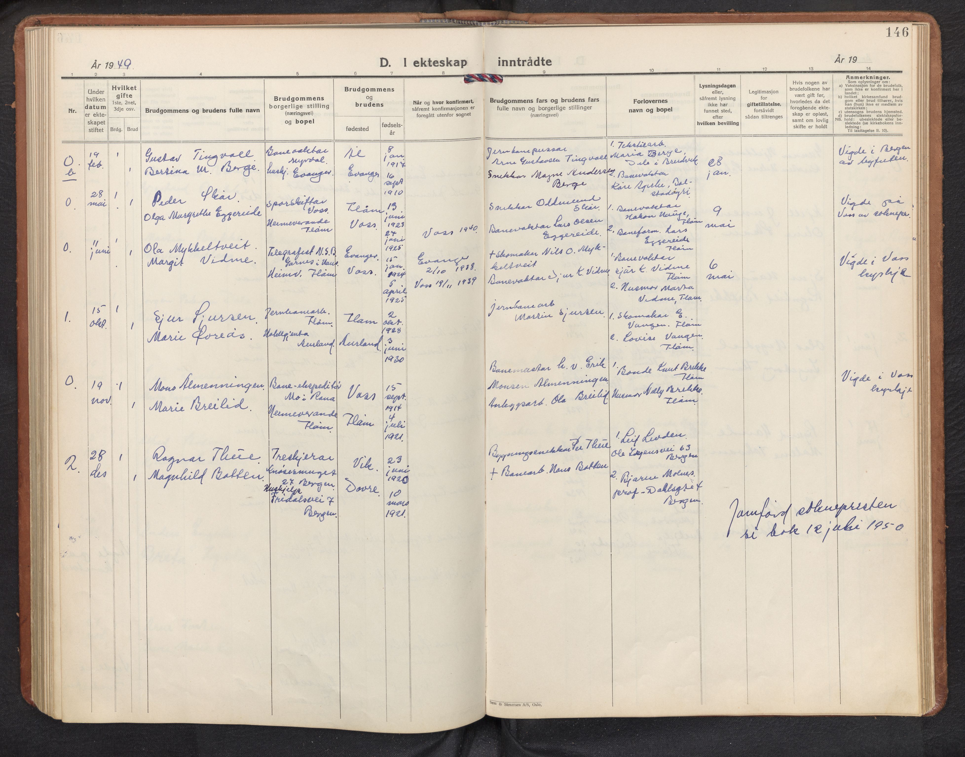 Aurland sokneprestembete, AV/SAB-A-99937/H/Hb/Hbb/L0003: Parish register (copy) no. B 3, 1929-1972, p. 145b-146a