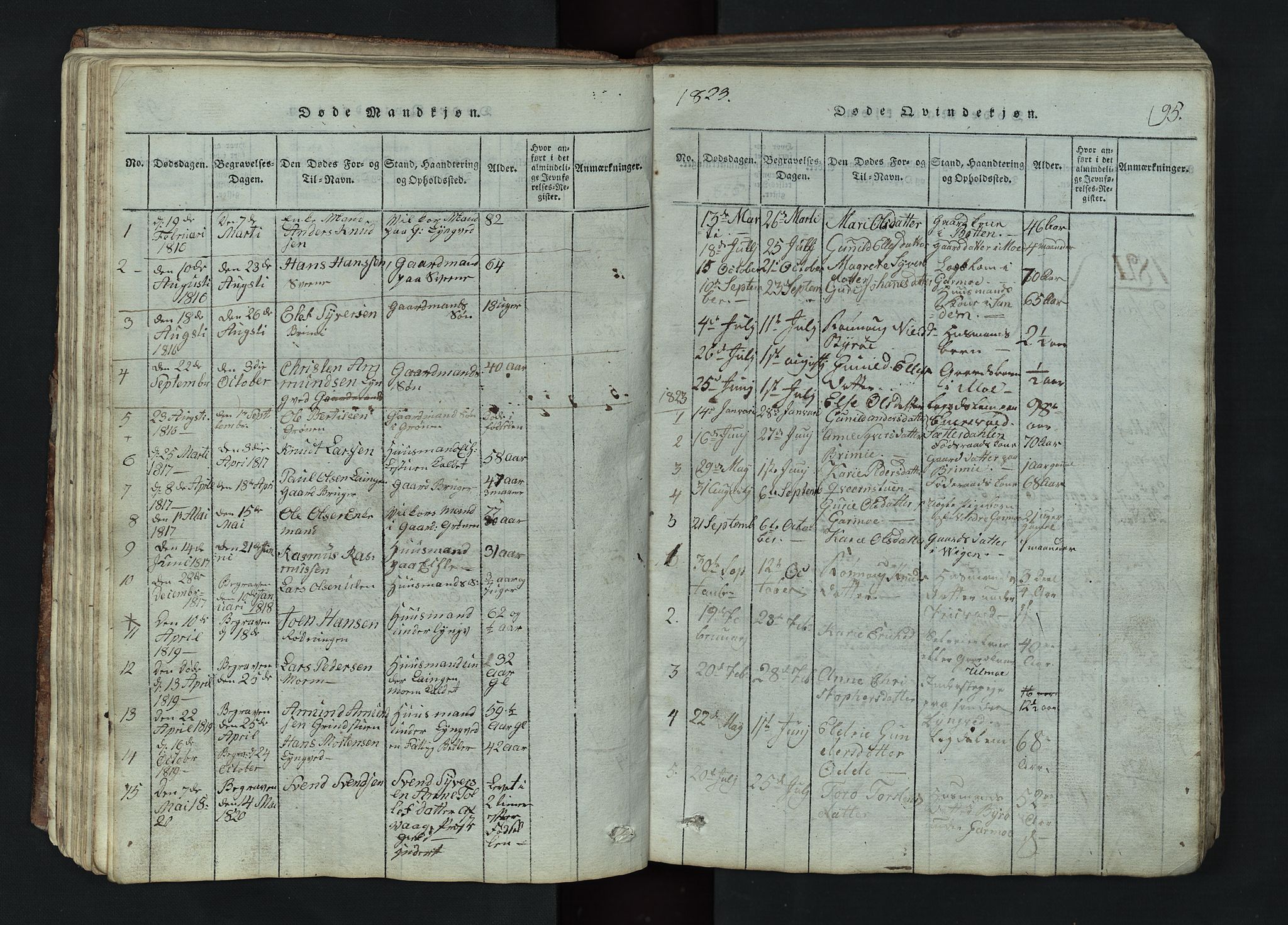 Lom prestekontor, SAH/PREST-070/L/L0002: Parish register (copy) no. 2, 1815-1844, p. 95