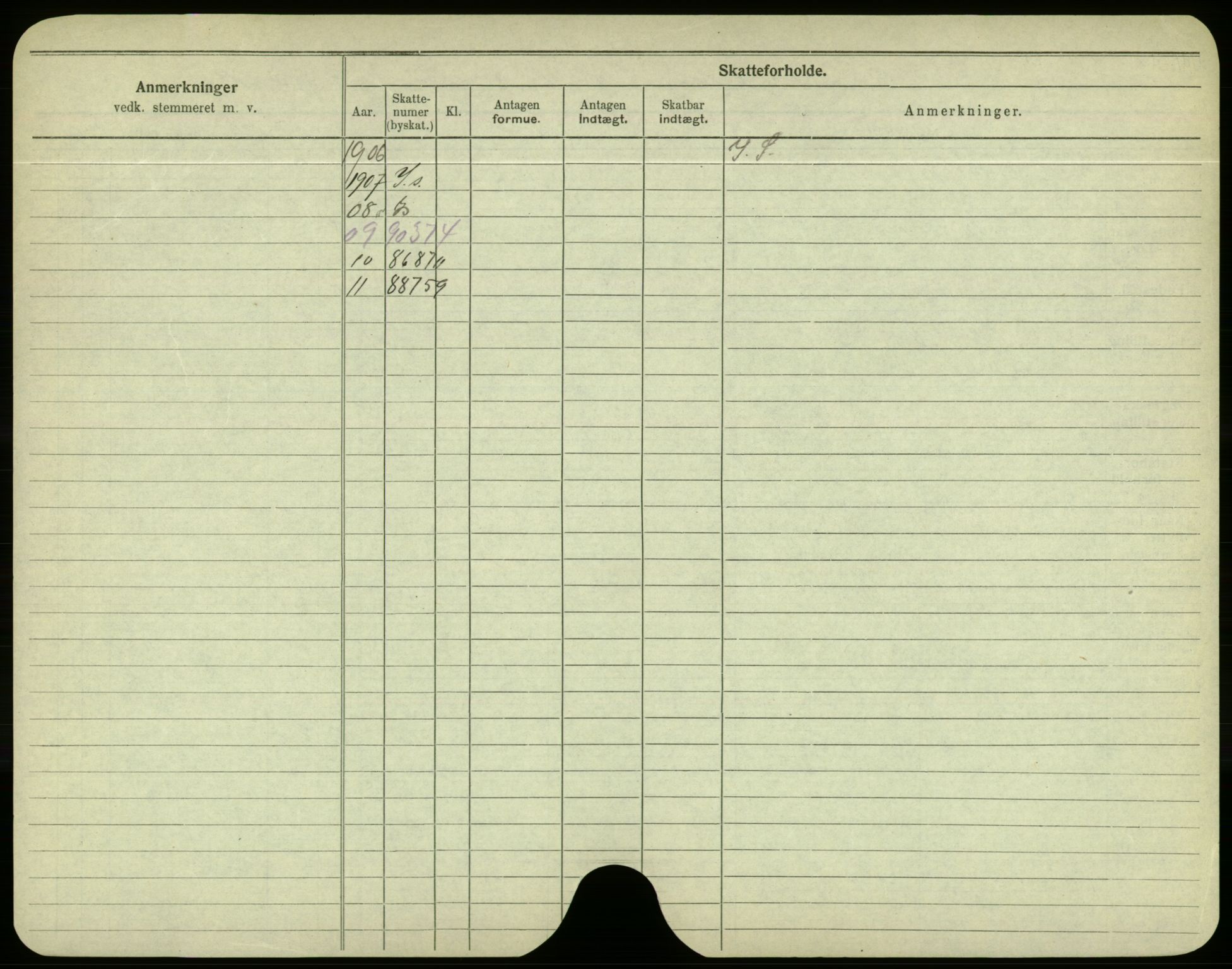 Oslo folkeregister, Registerkort, AV/SAO-A-11715/F/Fa/Fac/L0004: Menn, 1906-1914, p. 1001b