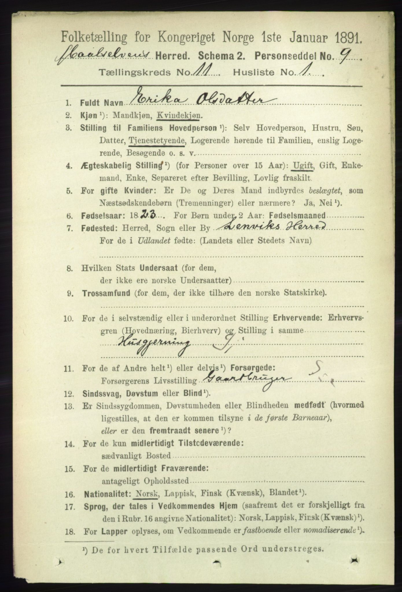 RA, 1891 census for 1924 Målselv, 1891, p. 3273