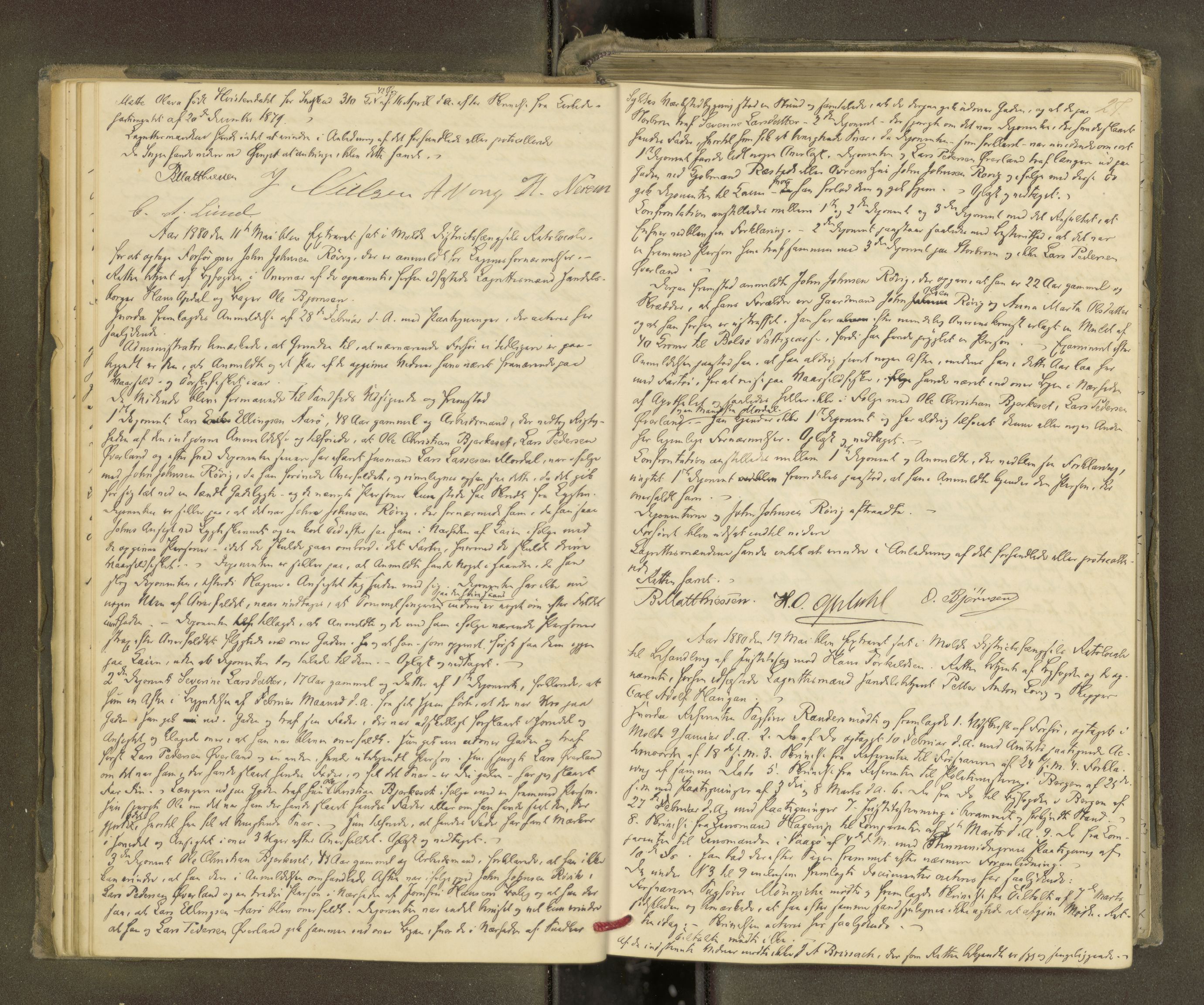 Molde byfogd, AV/SAT-A-0025/1/1A/L0012: Justisprotokoll, 1879-1890, p. 26b-27a