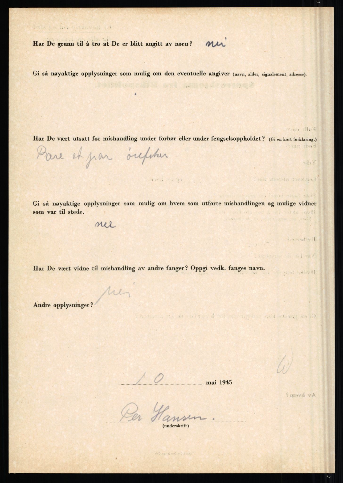 Rikspolitisjefen, AV/RA-S-1560/L/L0006: Hansen, Adolf Boye - Hemstad, Gunnar, 1940-1945, p. 439