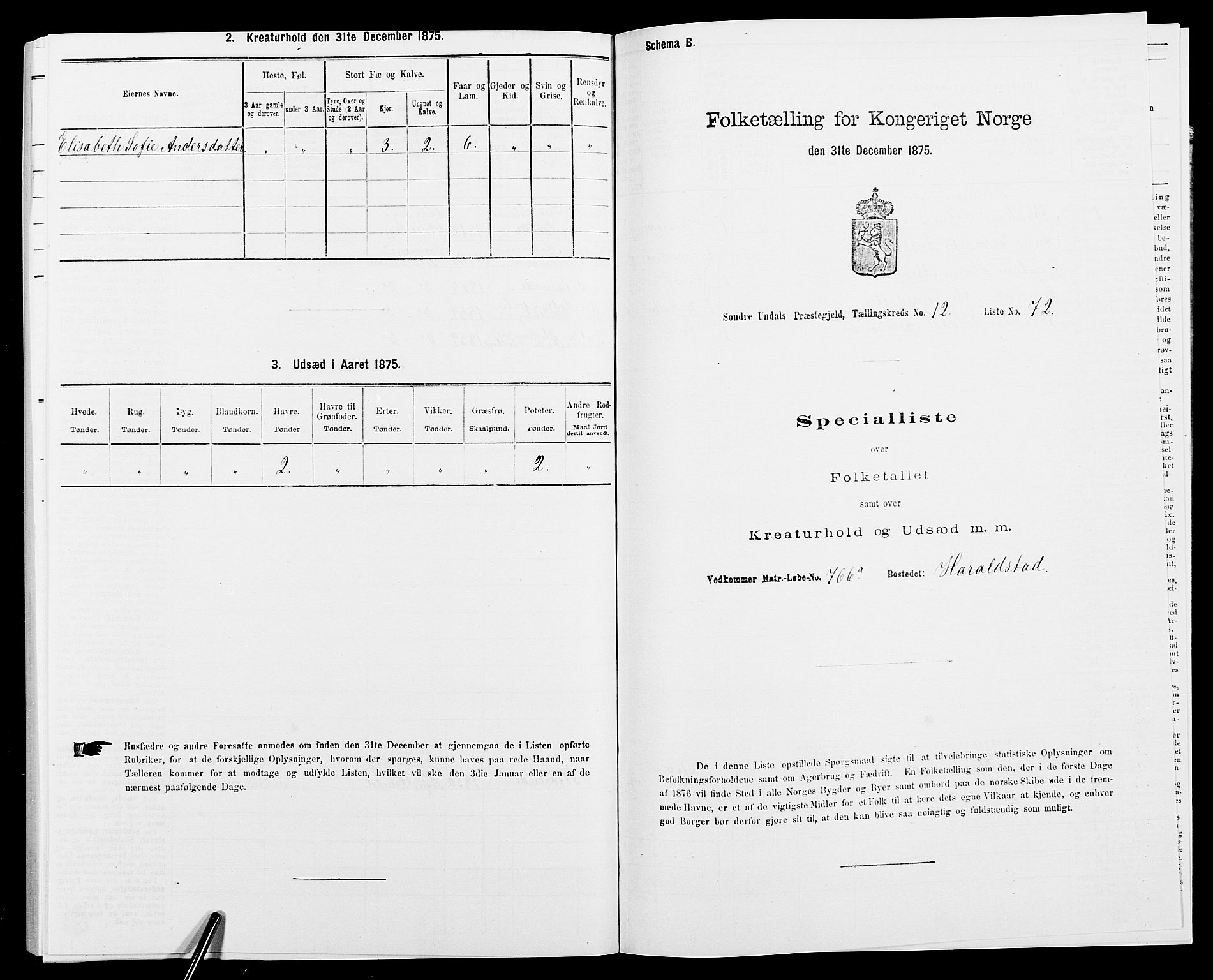 SAK, 1875 census for 1029P Sør-Audnedal, 1875, p. 1881